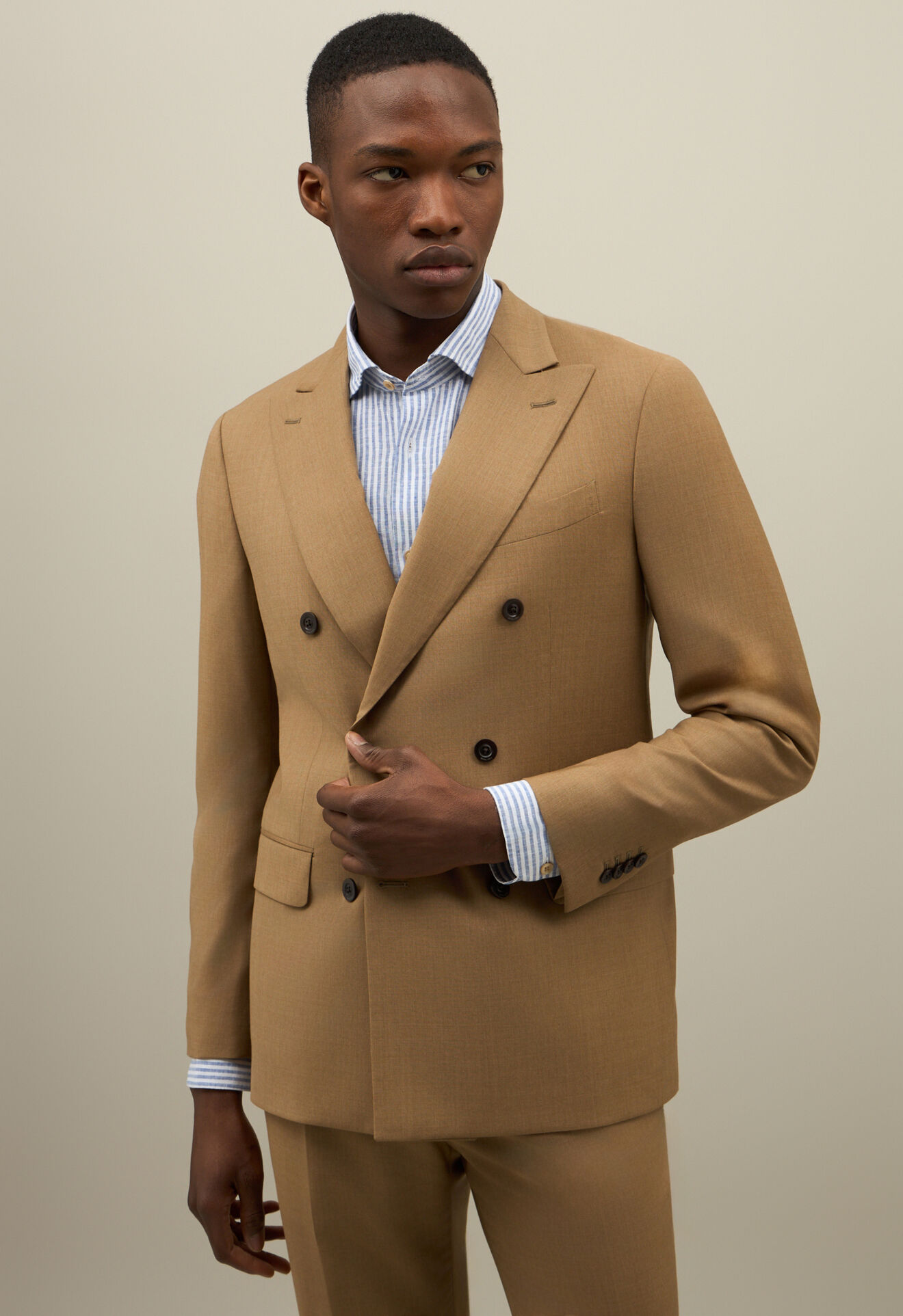 Boglioli Anzug B-Line aus Woll-Canvas Braun J42H2BSB4122001696R0440