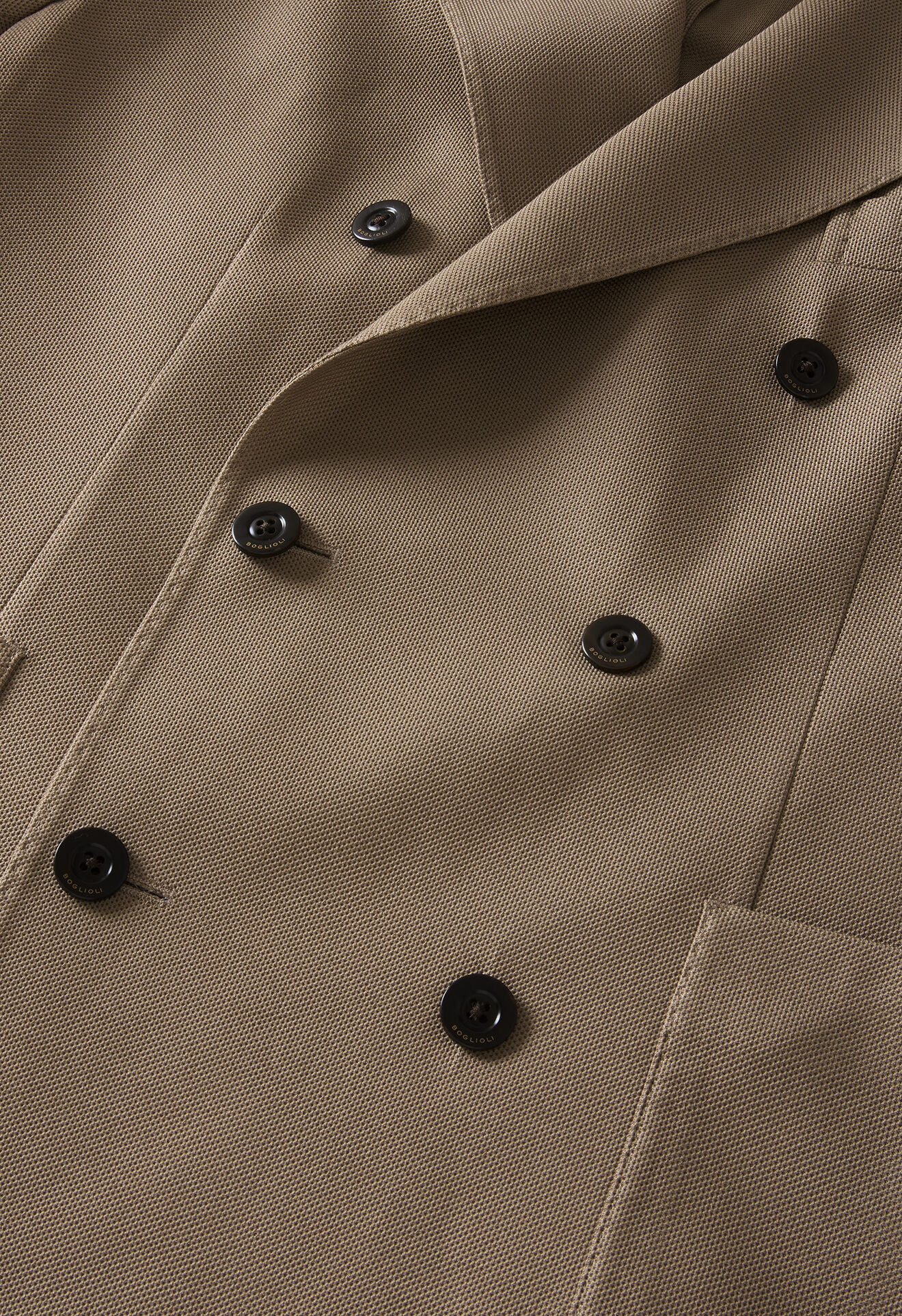 Boglioli Cotton Jersey double-breasted Dover Jacket Beige X4302ESB502400123R0280