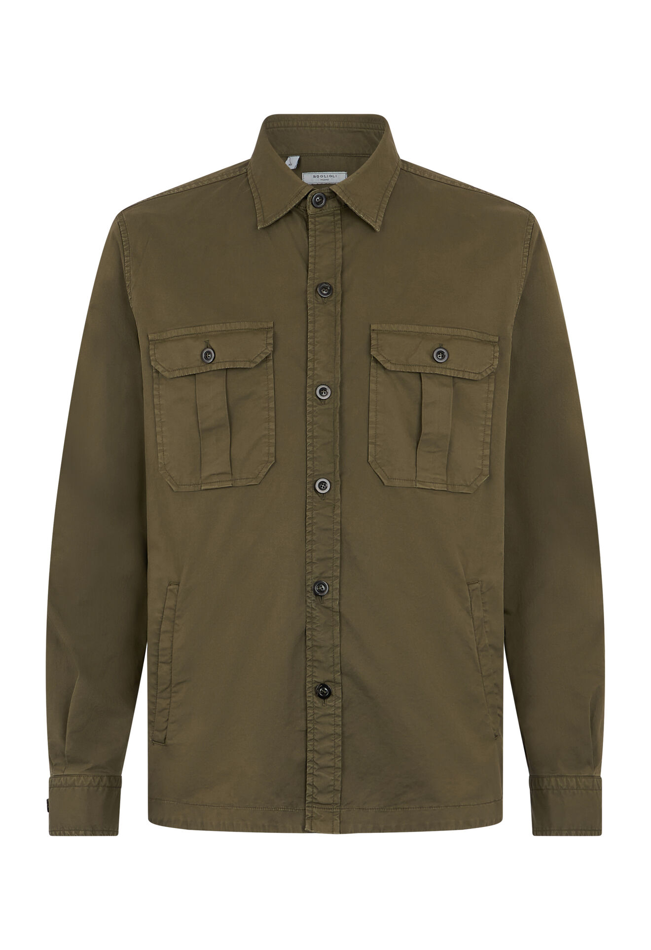 Boglioli Garment Dyed Cotton Overshirt Green 60600QSB5751001090570