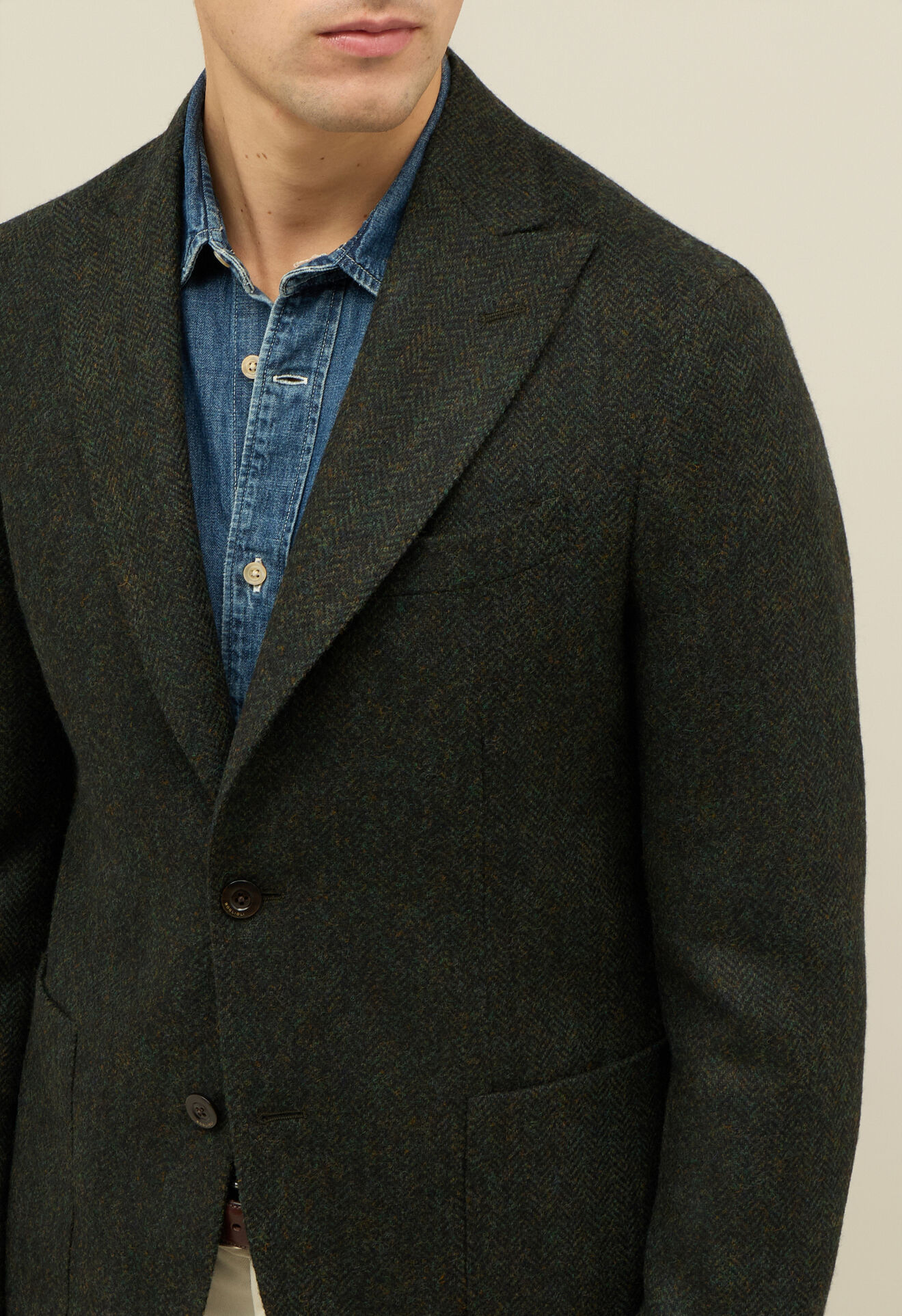 Boglioli Shetland Wool K-Jacket Green N6302EFA005200150R0580