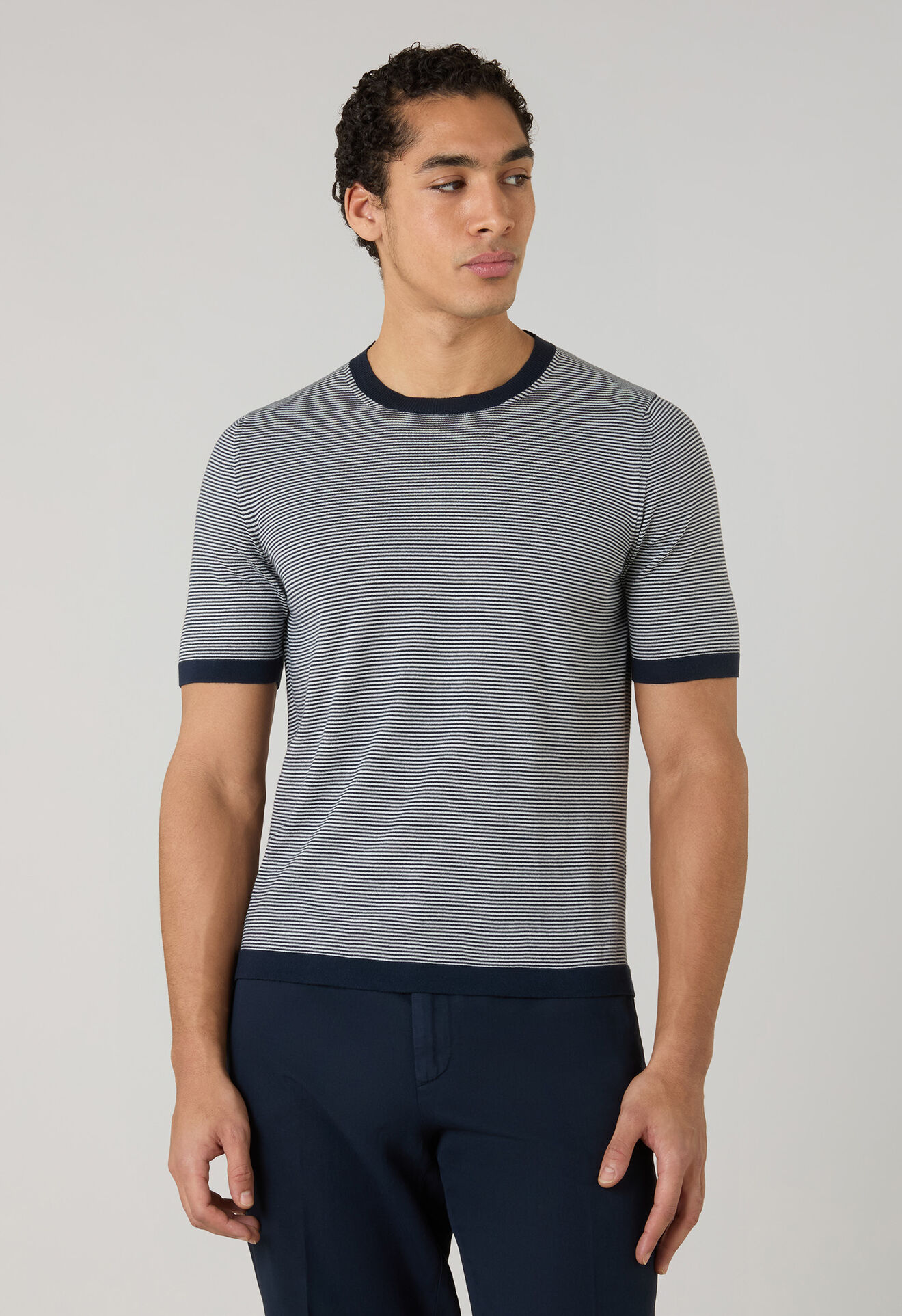 Boglioli Striped Cotton T-Shirt Blue 91585SB6805001080791