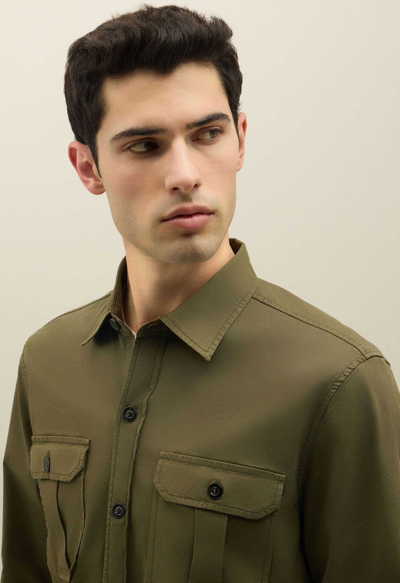 Boglioli Garment Dyed Cotton Overshirt Green 60600QSB5751001090570