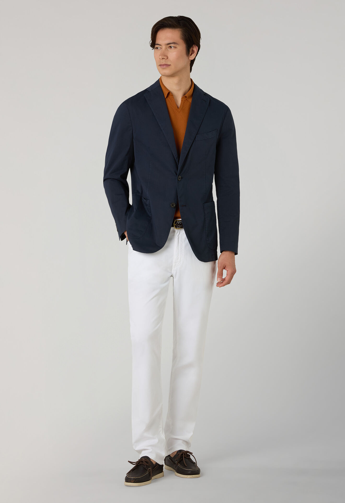 Boglioli Garment Dyed Cotton Silk 5-Pocket Trousers White 89889QSB3754001080101