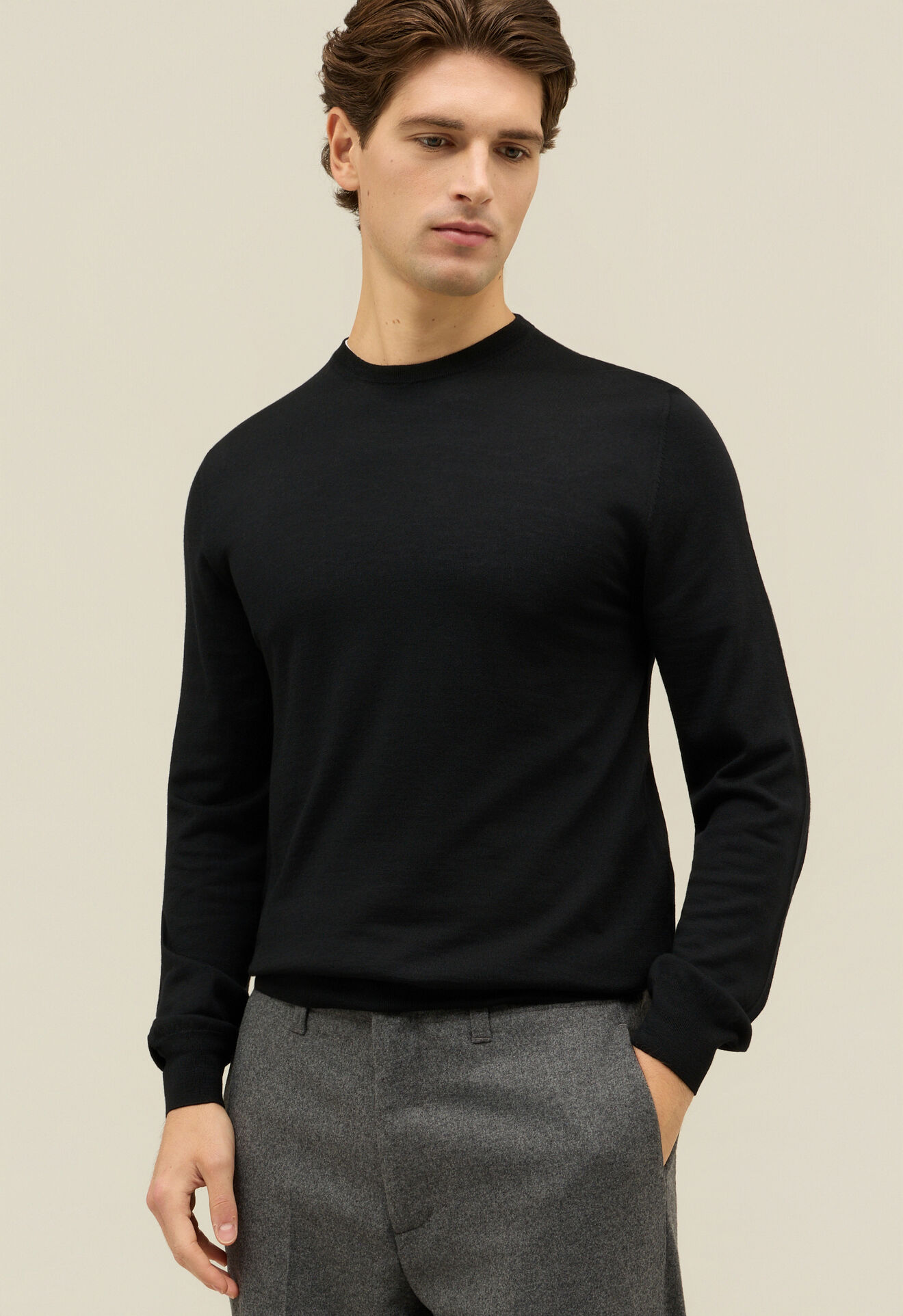 Boglioli Wool Crewneck Black 91391FB5806001080990