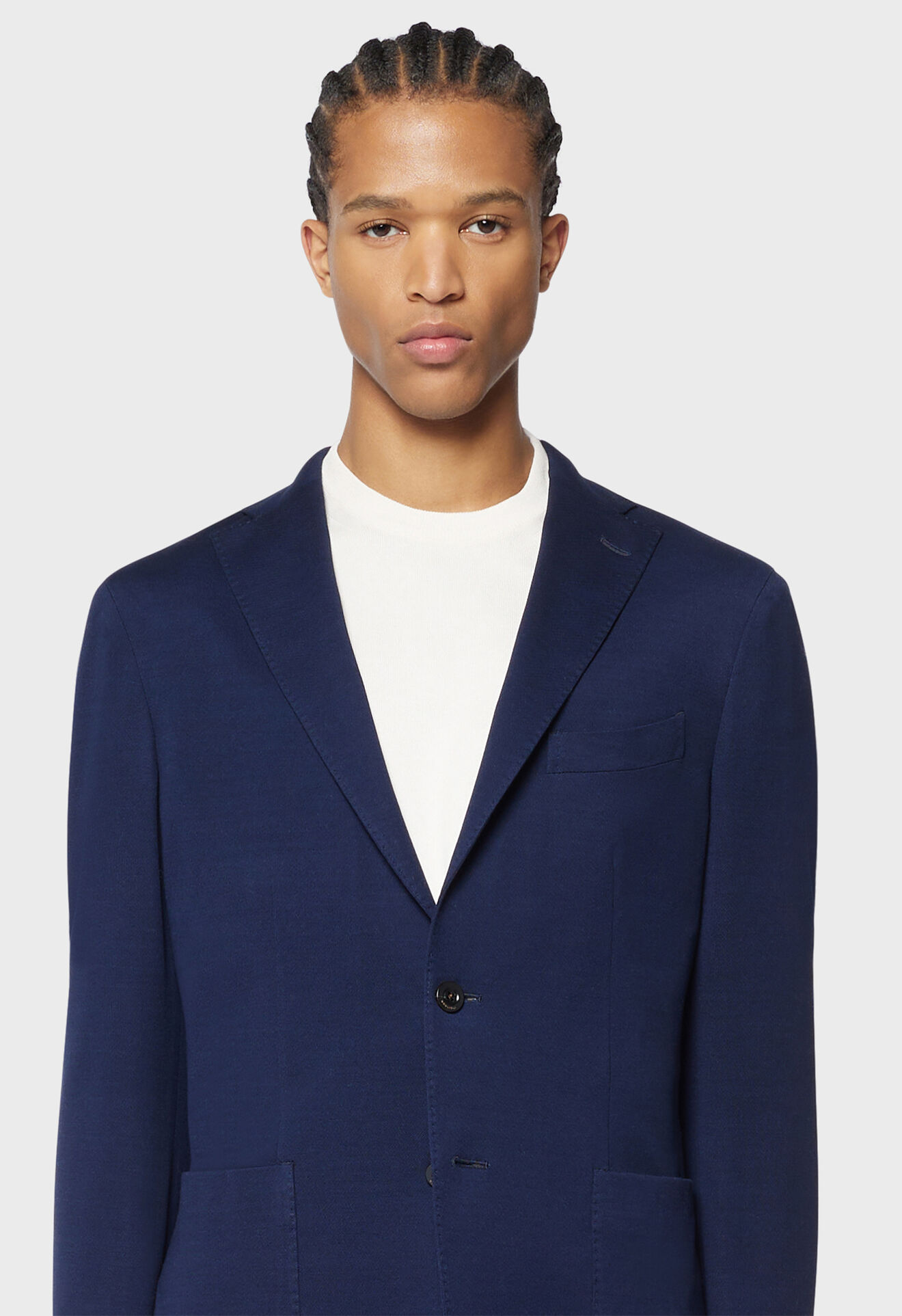 Boglioli Dark blue 100% cotton jersey K-Jacket Dark blue N1302EBRC06000150R0790