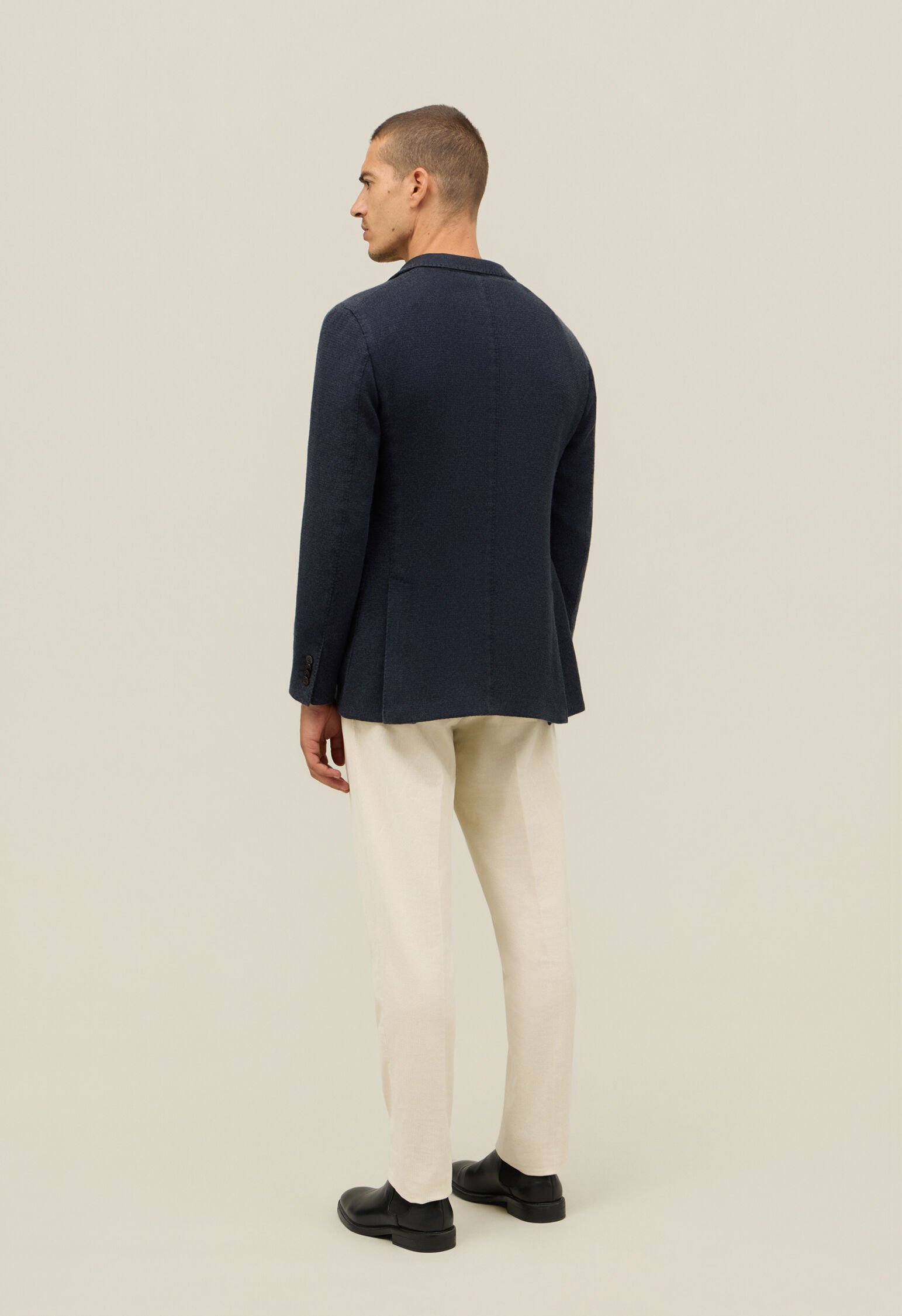 Garment Dyed Cashmere K-Jacket in Blue: Luxury Italian Jackets for