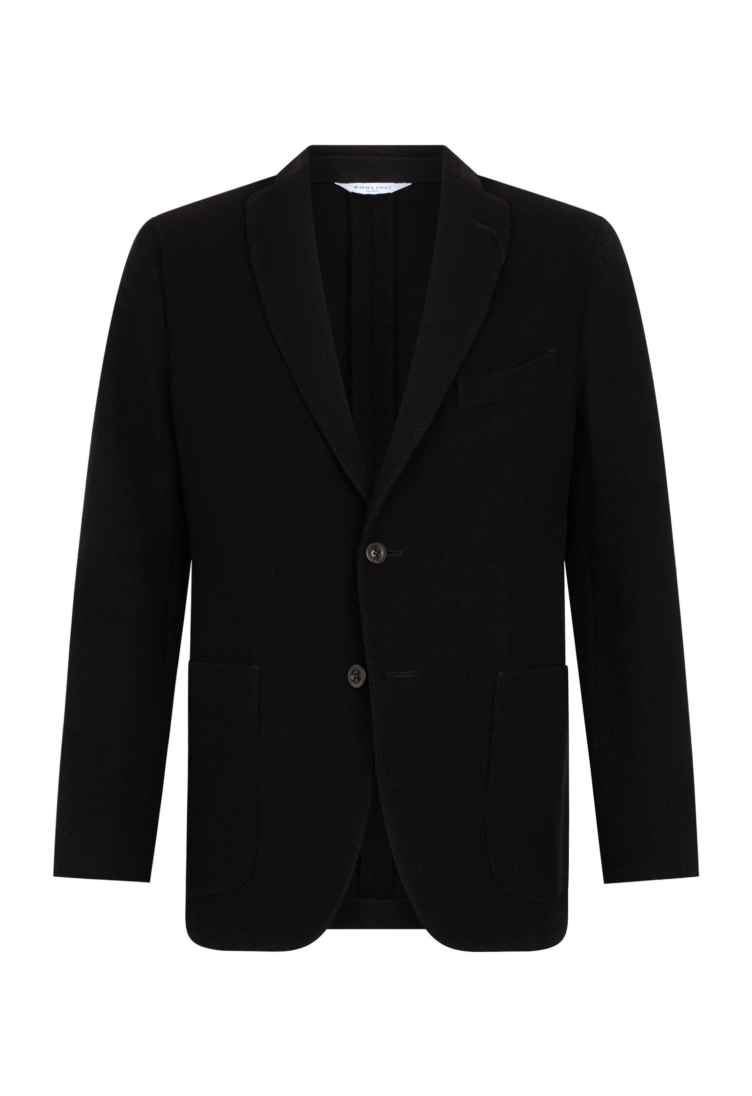 BOGLIOLI K-Jacket ニット生地 46 Knitted Jersey K-Jacket in Black: Luxury Italian Jackets | Boglioli®