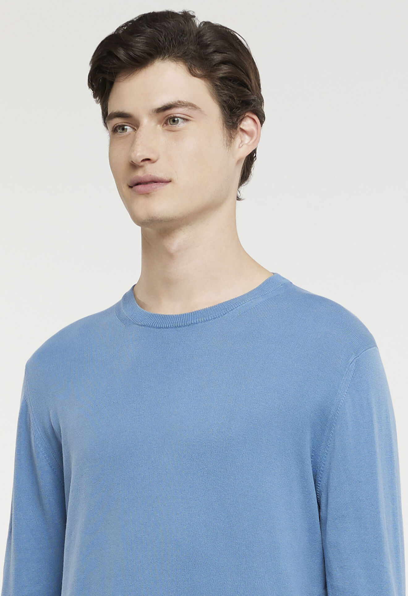 Boglioli Sky blue 100% cotton crewneck sweater Sky blue 91307BTC803001080665