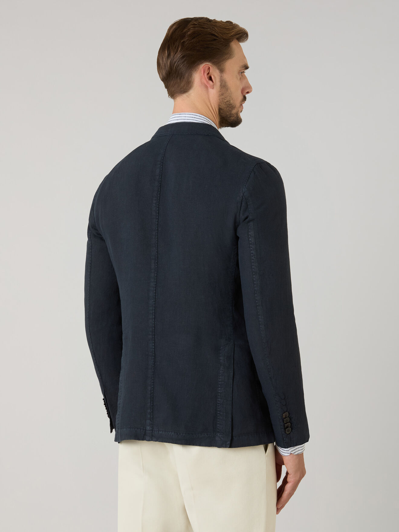 Boglioli Garment Dyed Linen K-Jacket Blue N2902QSA042600150R0784