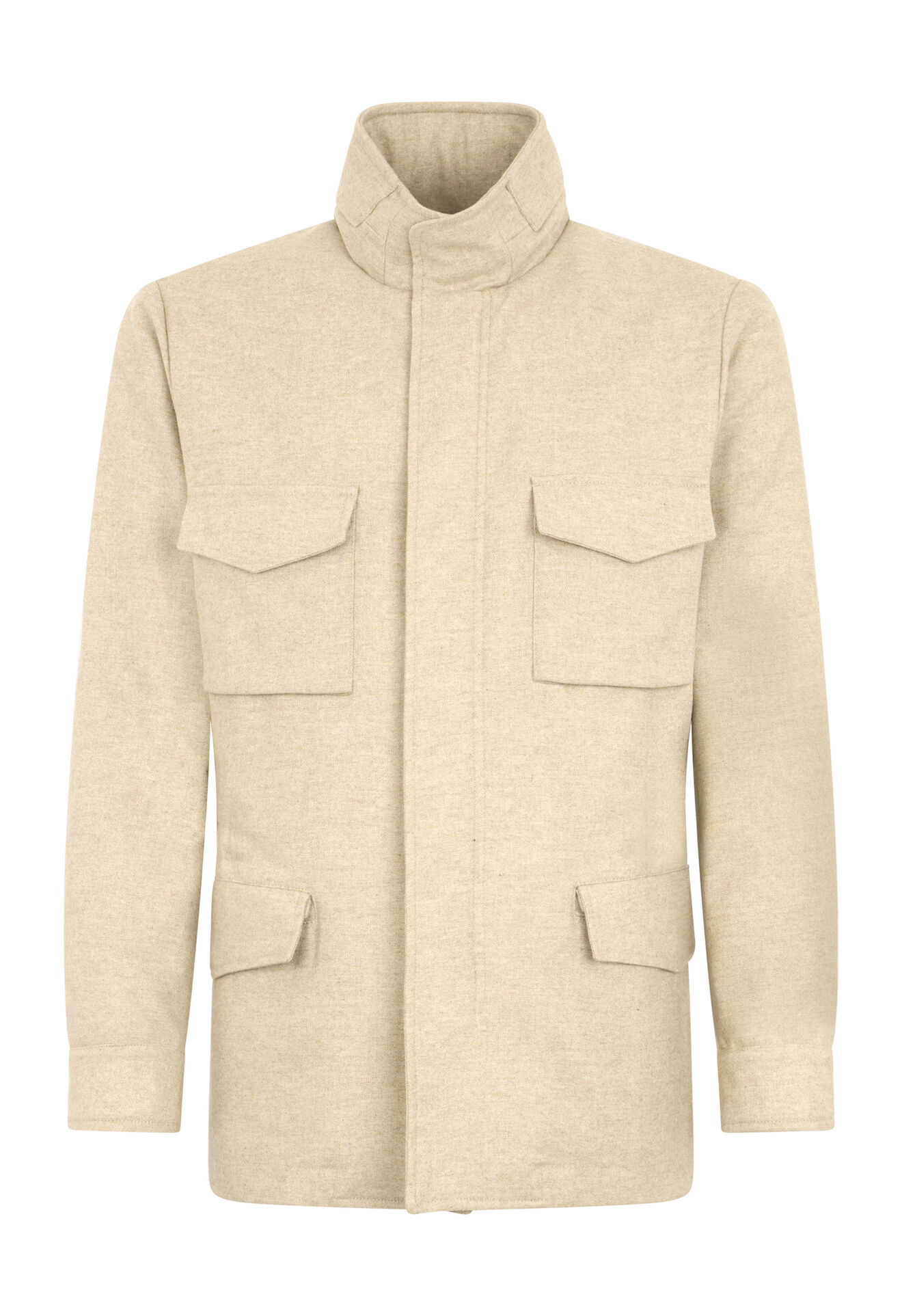 Boglioli Flannel Padded Field Jacket Beige OC0199FB5108001800250