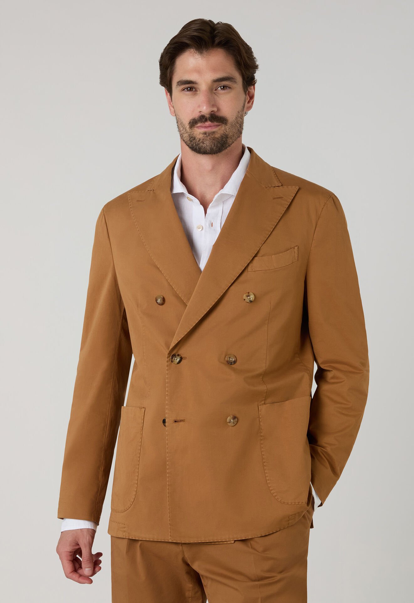 Boglioli Garment Dyed Supima Cotton double-breasted K-Suit Orange N43H2QSB5424001506R0344