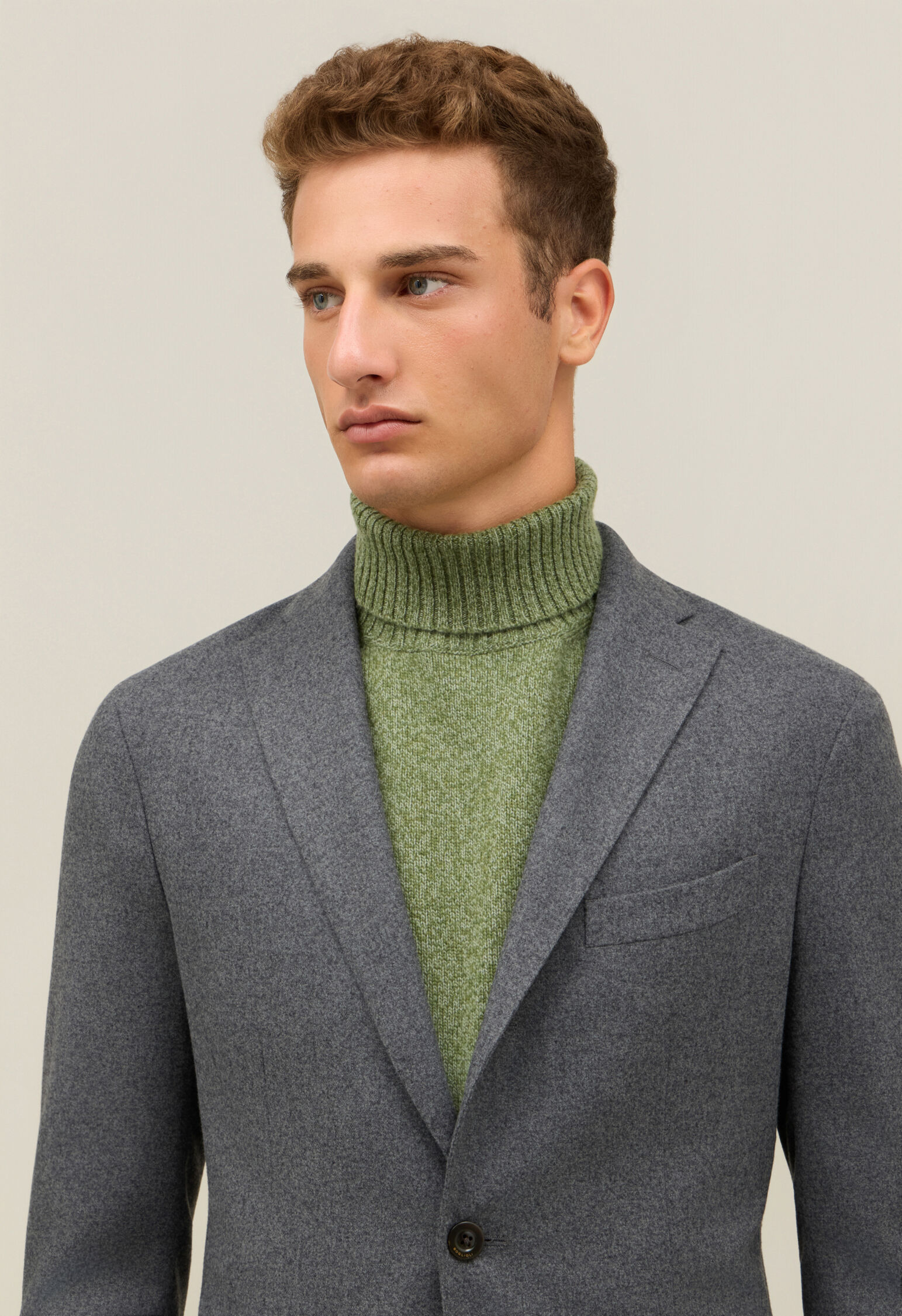 Flannel K-Jacket in Grey: Luxury Italian Jackets for Men | Boglioli®