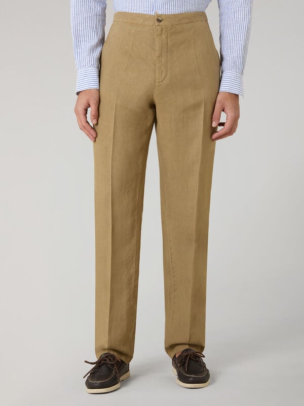 Boglioli Garment Dyed Linen Joggers Camel 80927QSA0426001086R0316