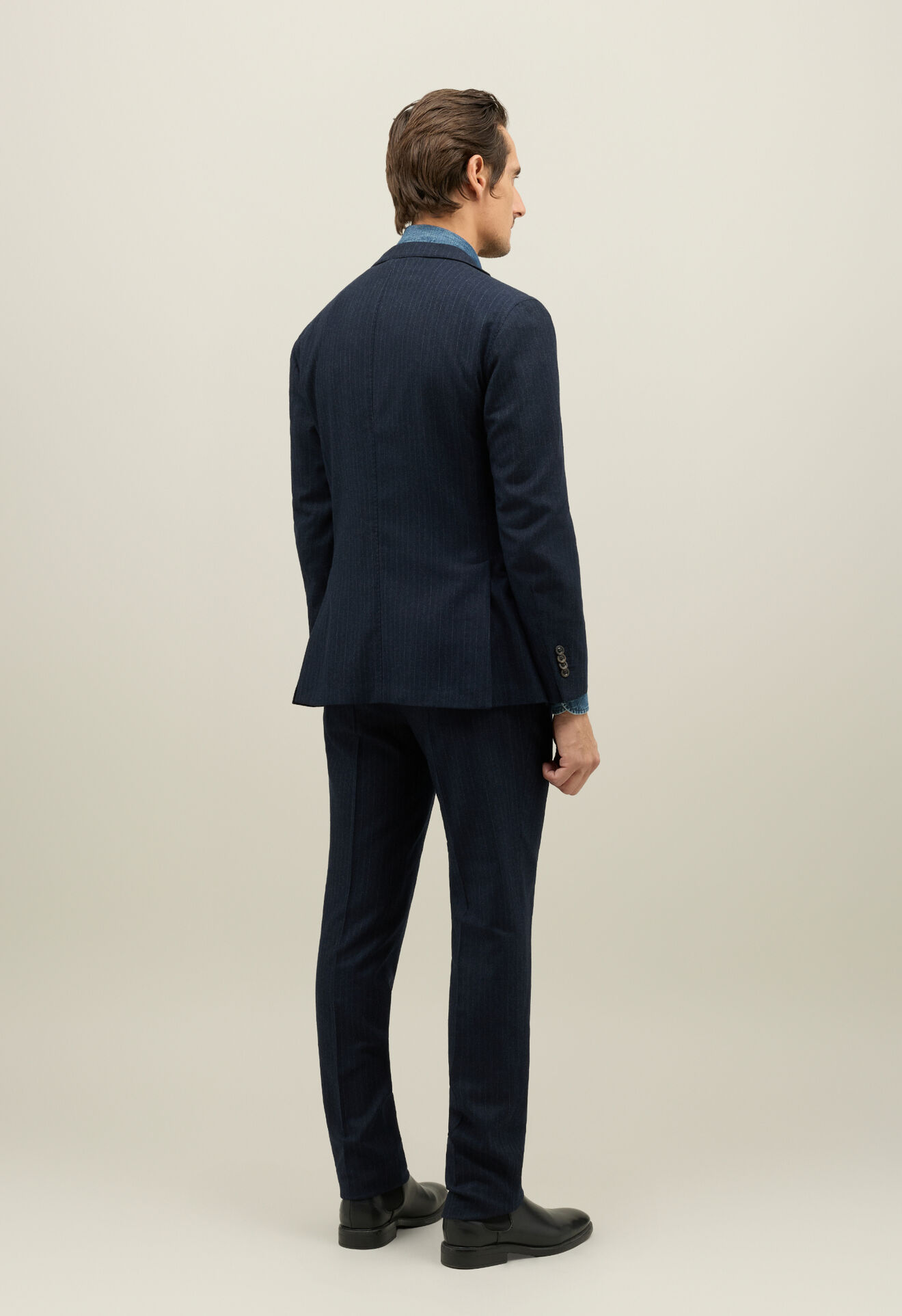 Boglioli Pinstripe Flannel K-Suit Dark Blue N13H2EFB5105001506R0780