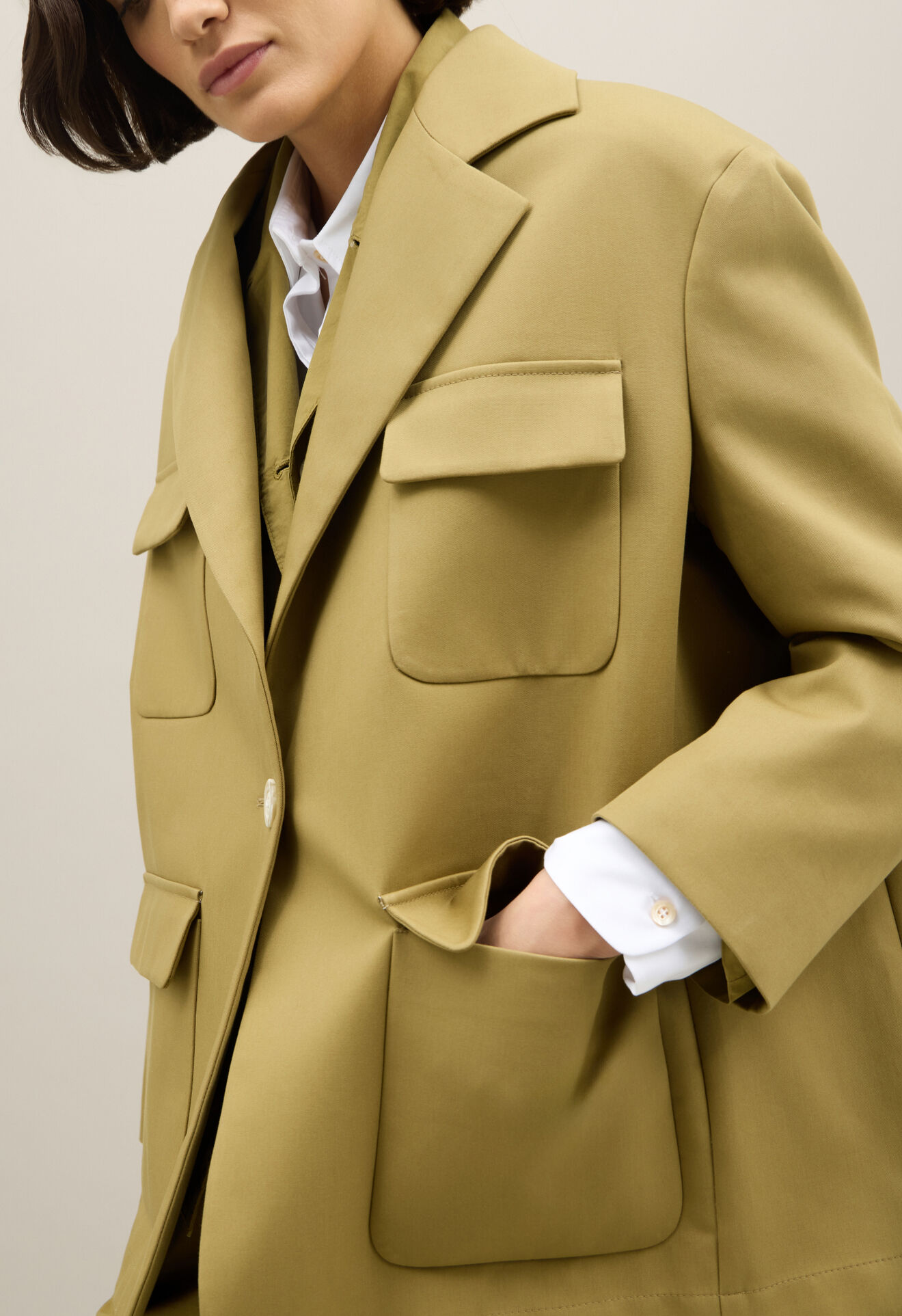 Boglioli Double Cotton drill Sahara Overjacket Green ZH0133SB5937002140540