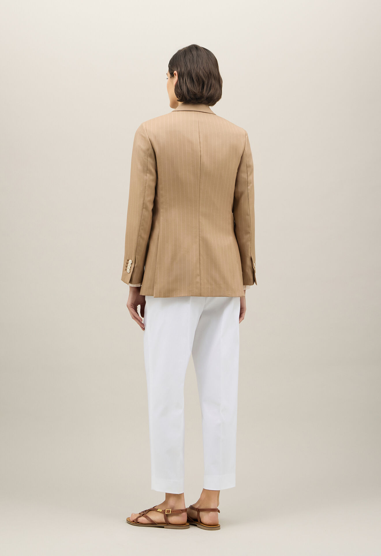 Boglioli Pinstripe Wool Bianca Blazer Brown ZD0340SB5932002D60300