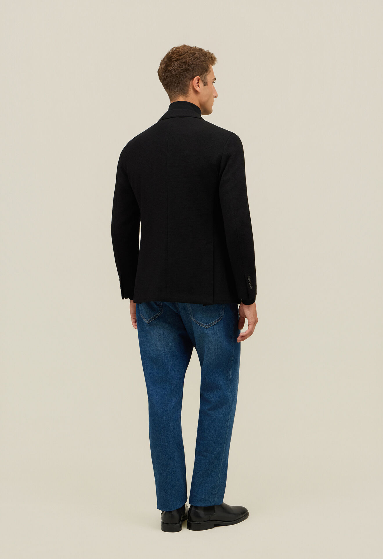 Boglioli Knitted Jersey double-breasted K-Jacket Black N4302EFA001500150R0990