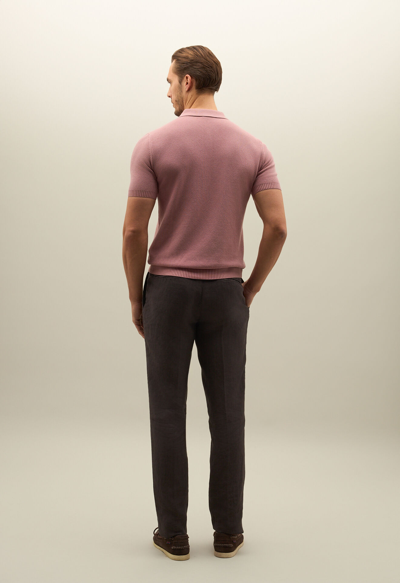 Boglioli Honeycomb Cotton short-sleeve Polo Pink 91554TSB4801001080936