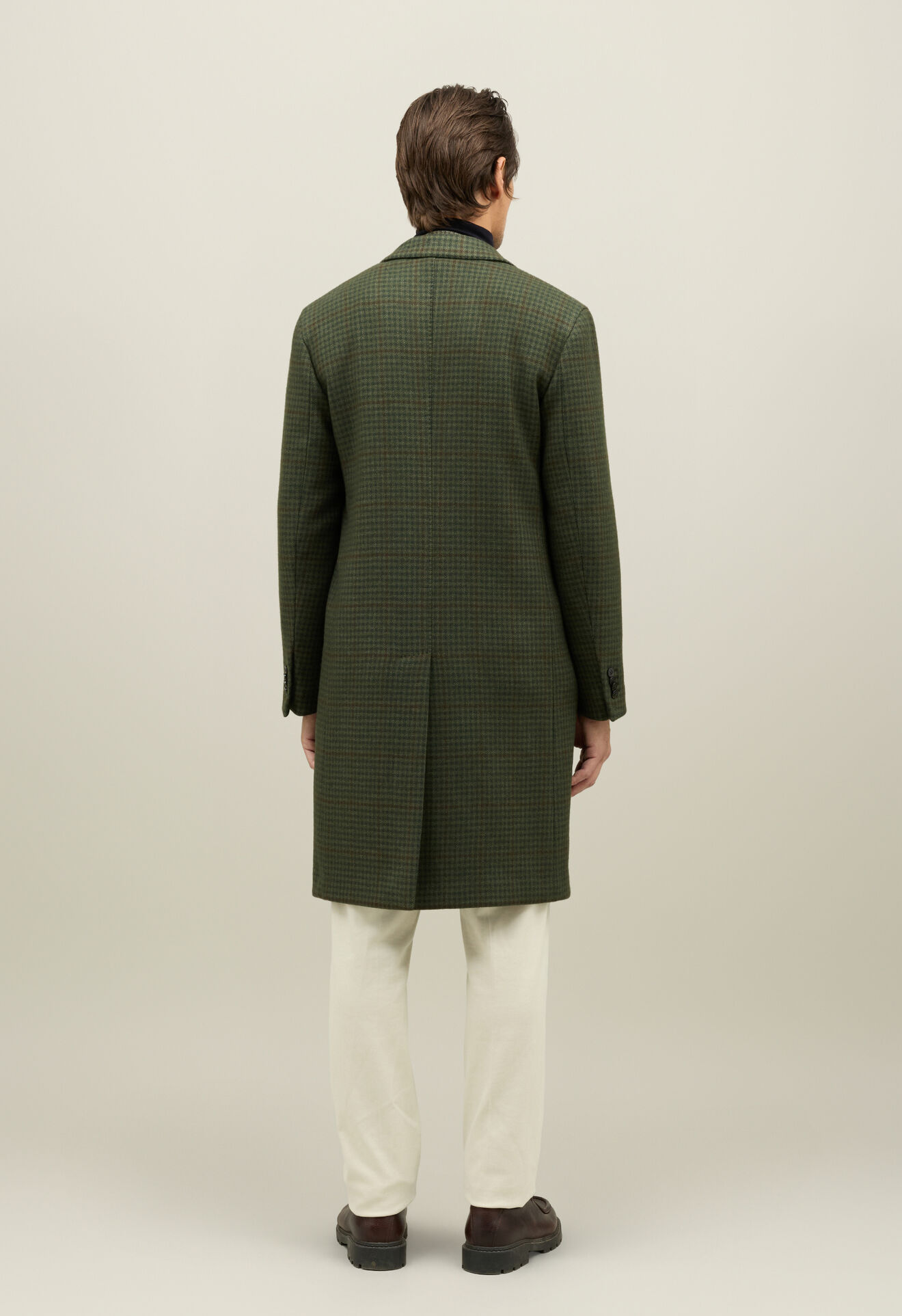 Boglioli Wool Vichy double-breasted K-Coat Green C6501JFB4410001800595