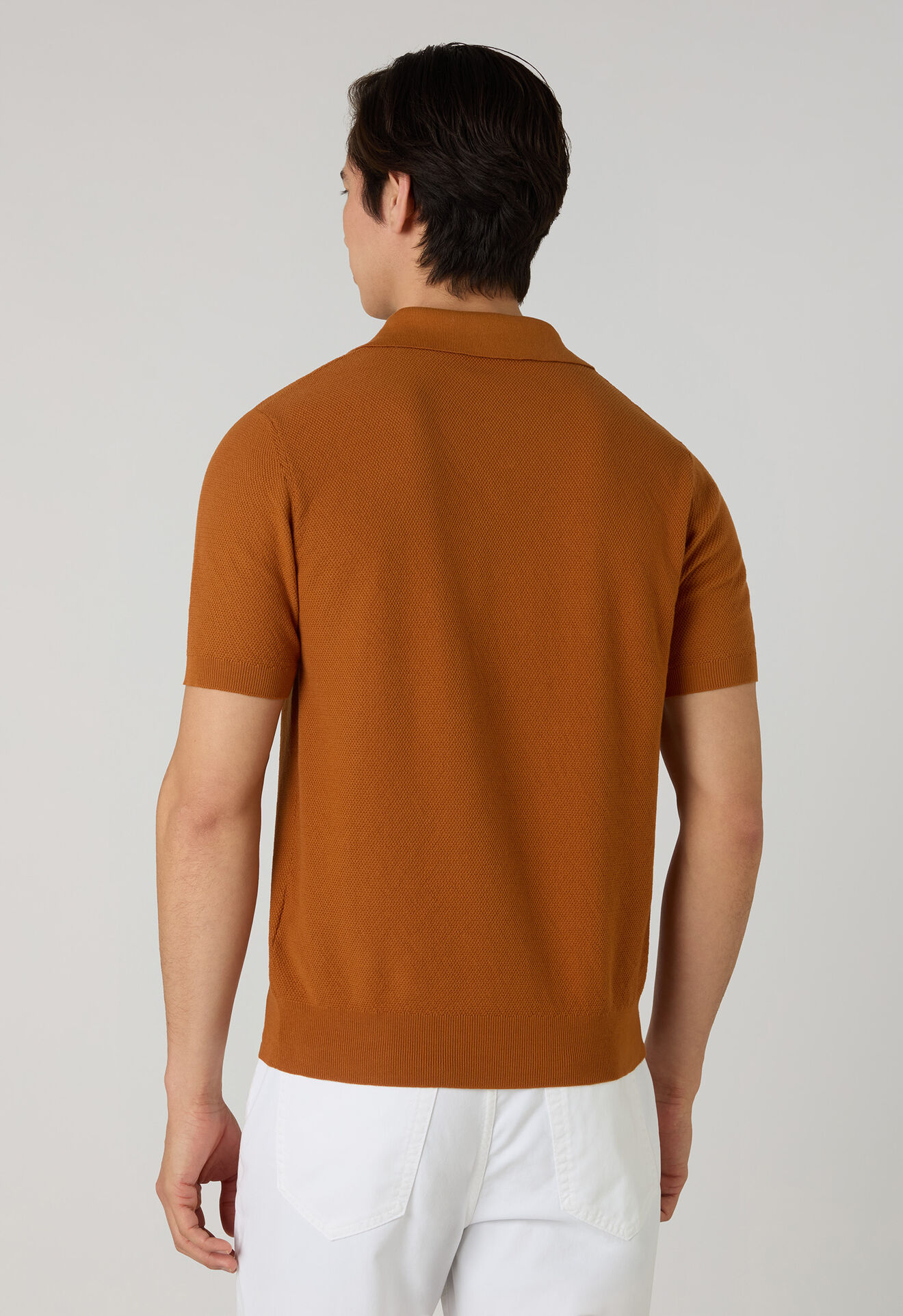 Boglioli Garment Dyed Cotton Piqu&eacute; short-sleeve Polo Orange 91571TSB4801001080388