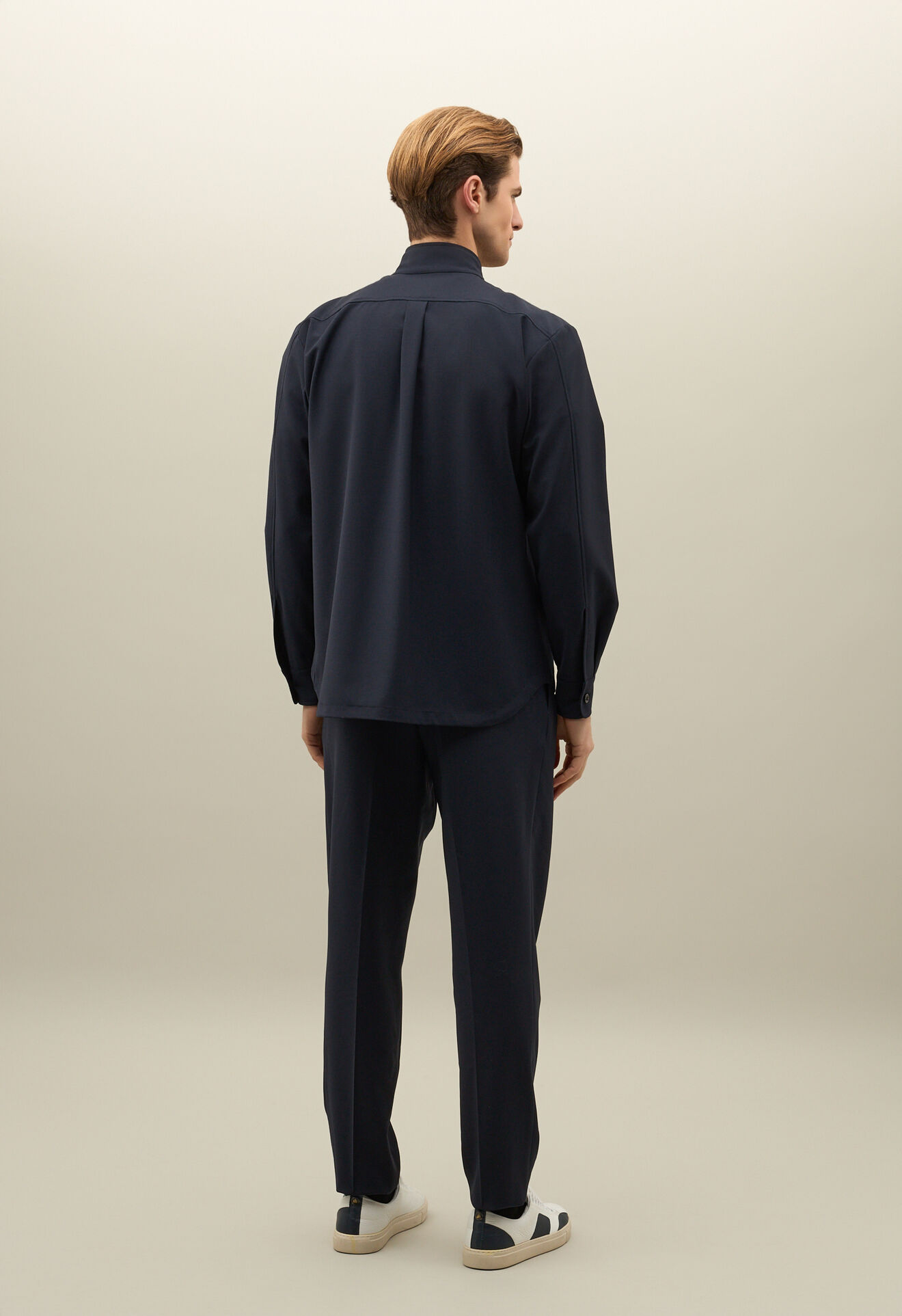 Boglioli Guru-Overshirt aus Stretch-Woll-Canvas Blau 618000SB5109001090780