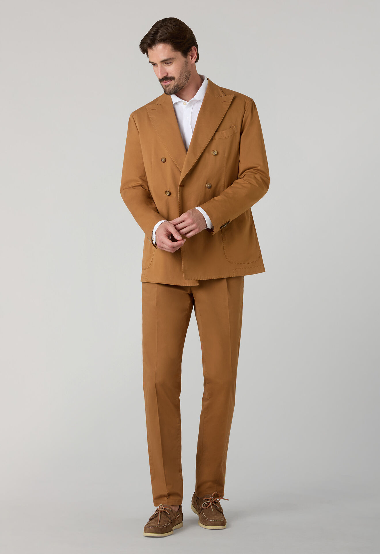 Boglioli Garment Dyed Supima Cotton double-breasted K-Suit Orange N43H2QSB5424001506R0344