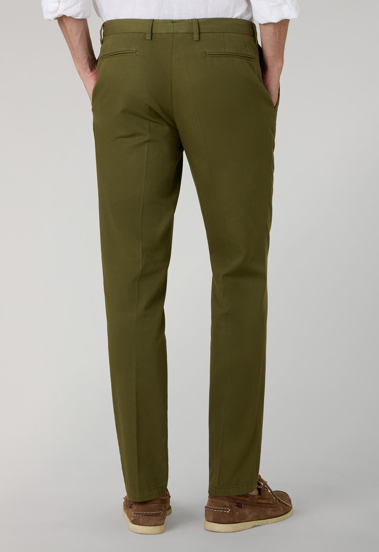 Boglioli Garment Dyed Cotton micro-herringbone Trousers Green 80882QSB6753001080565