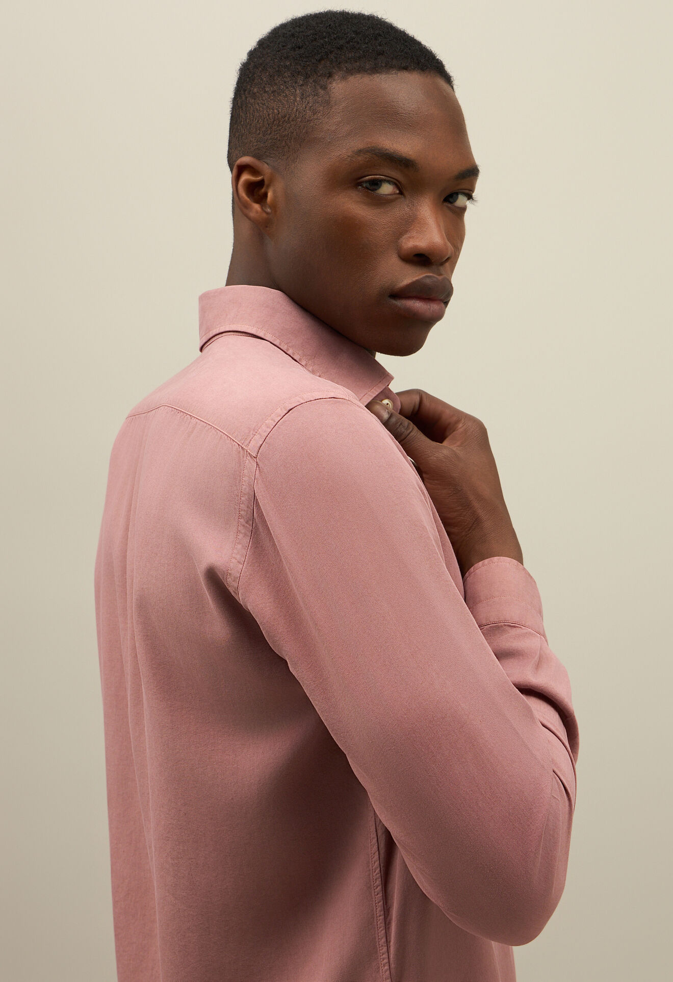 Boglioli Garment Dyed Tencel Shirt Pink 615TSB5858001080936