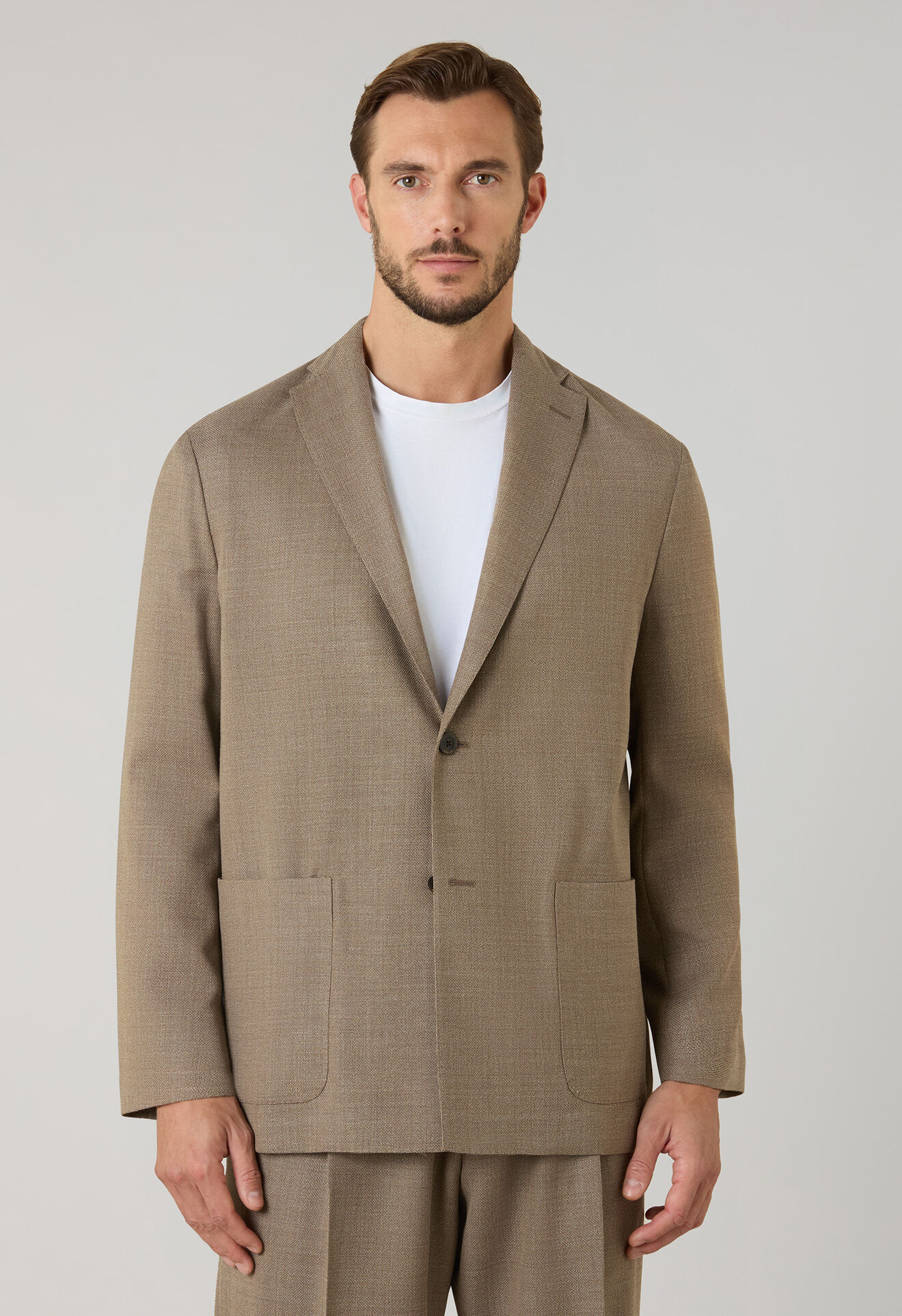 Boglioli Light Wool honeycomb Fluid Suits Light Brown 637B1ESA0534001096R0460