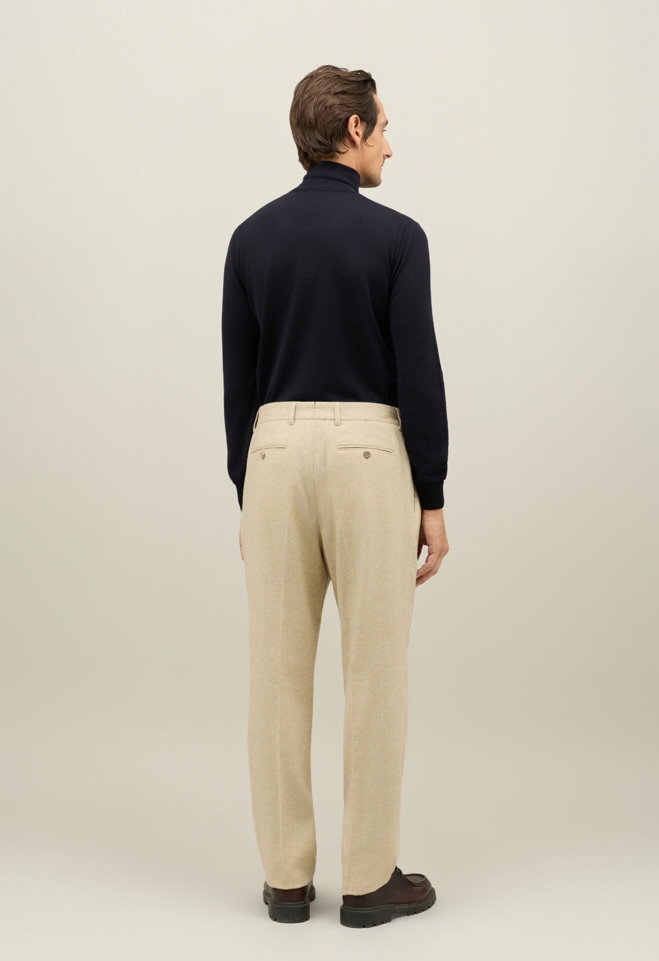 Boglioli Flannel Mario Trousers Beige 89898FB5108001080250