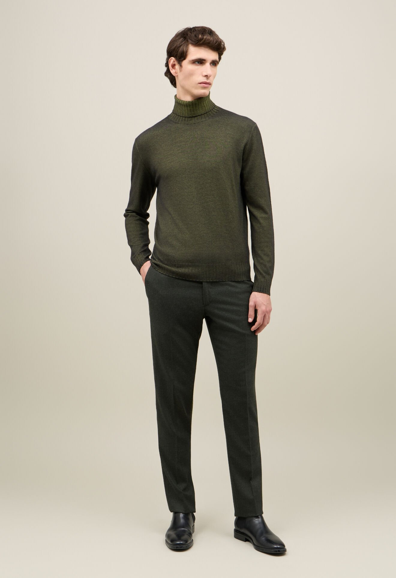 Boglioli Rollkragenpullover aus Kaschmir Tinto Velo Grün 91420TFB5809001080595