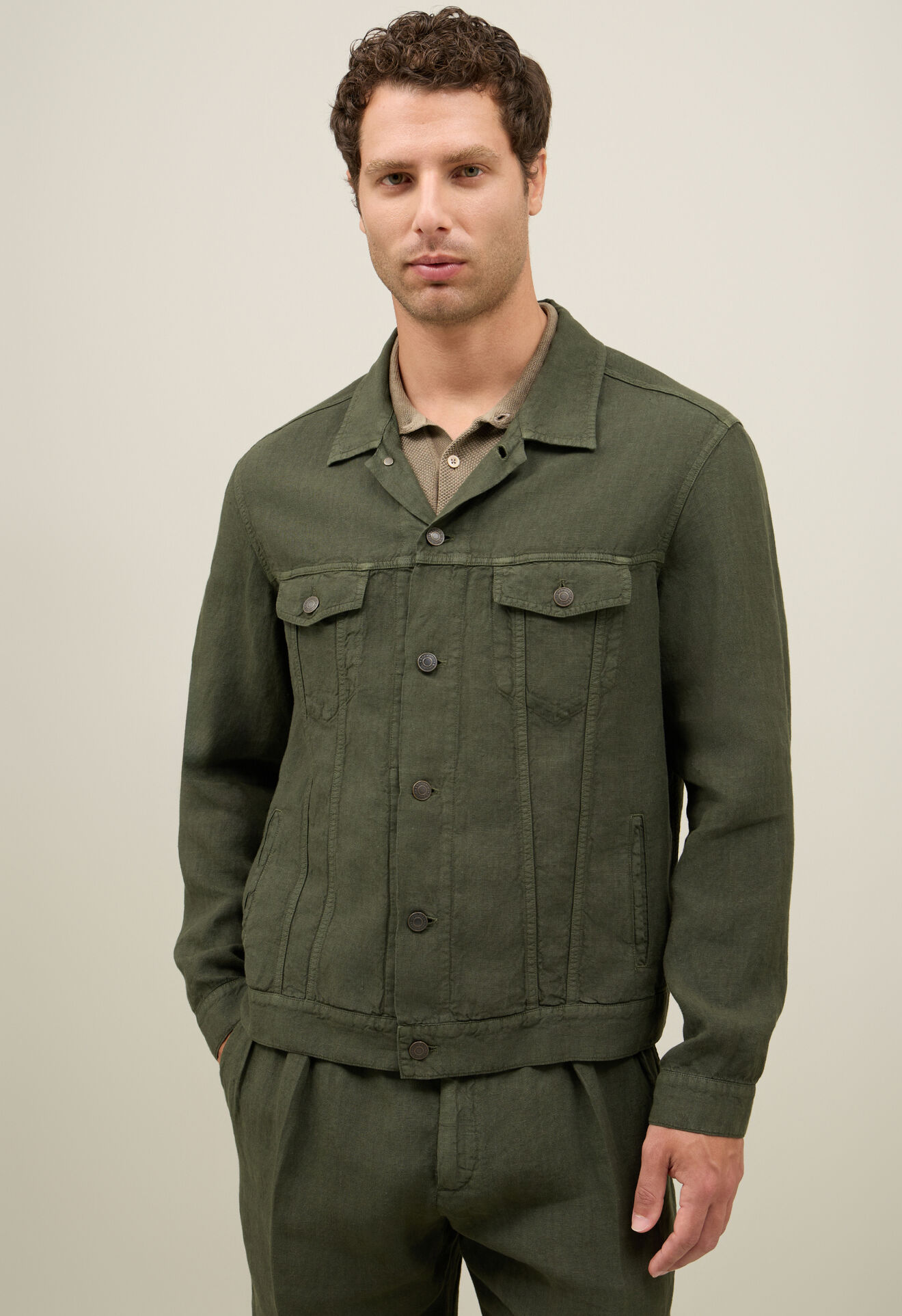 Boglioli Garment Dyed Linen Biker Jacket White OG232QSA0426001320565