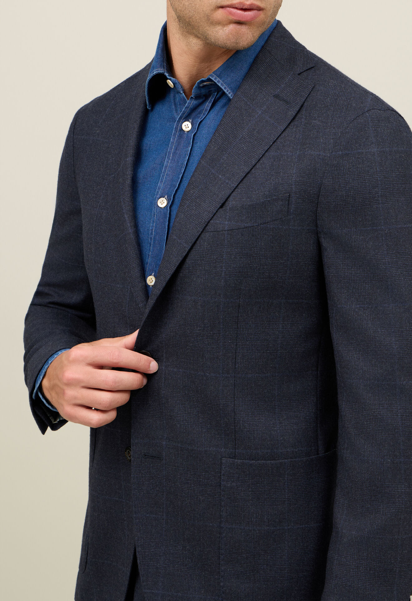 Boglioli Prince of Wales Light Flannel K-Suit Blue N13H2EFB5102001506R0790