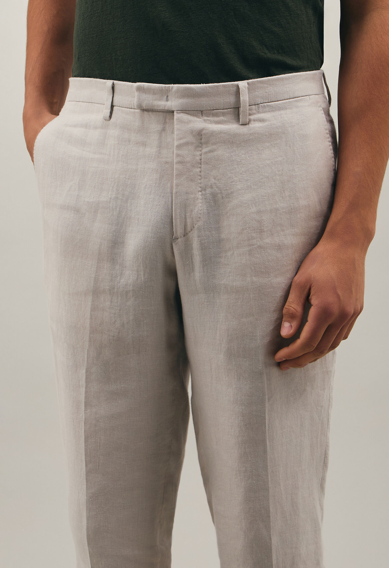 Linen twill Dover Suit in Limewhite: Luxury Italian Archive Sale