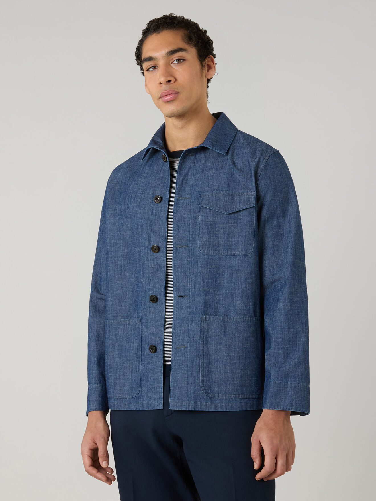 Boglioli Indaco Denim Workwear Jacket Blue Denim 63800EWSB6016001090770