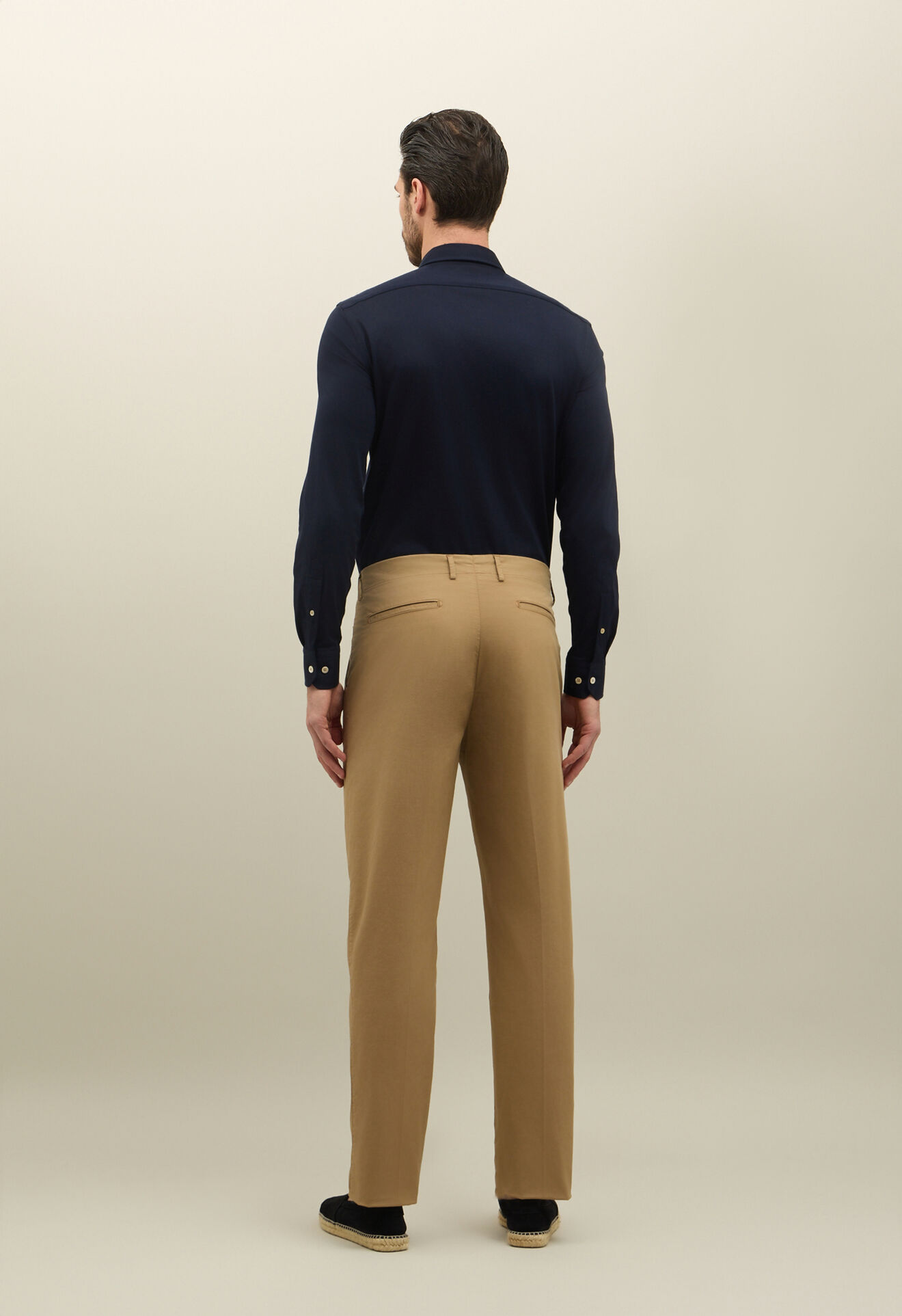 Boglioli St&uuml;ckgef&auml;rbte Loose-Hose aus Baumwolle Hellbraun 80888QSB5751001086R0315