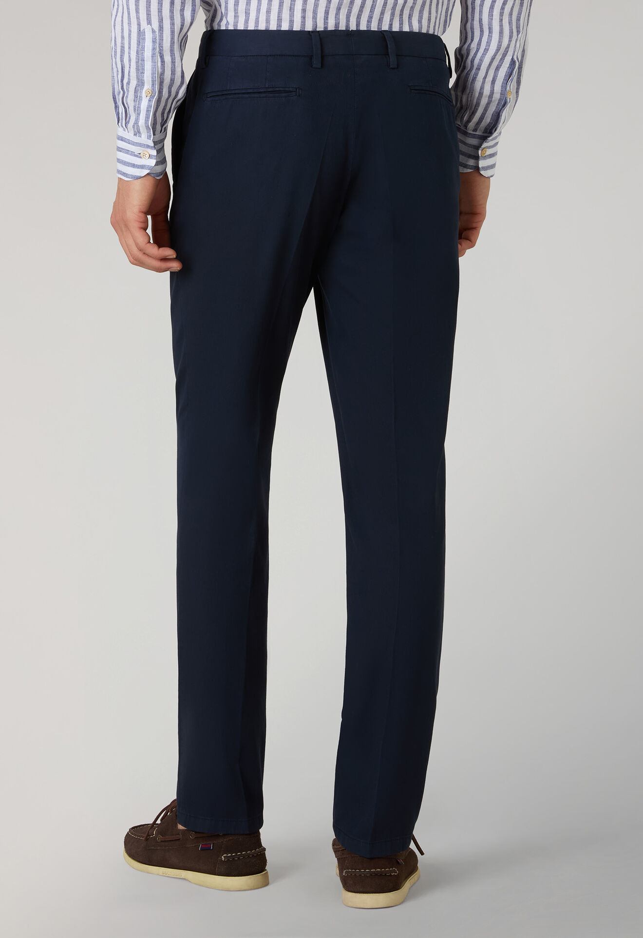 Boglioli Garment Dyed Cotton micro-herringbone Trousers Blue 80882QSB6753001080784