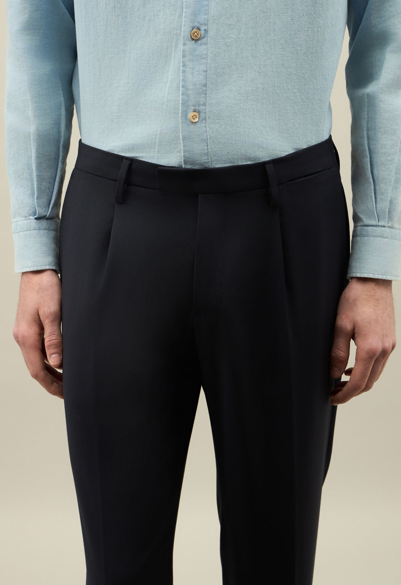 Boglioli Anzug B-Line aus Woll-Canvas Blau J42H2BSB4122001696R0790