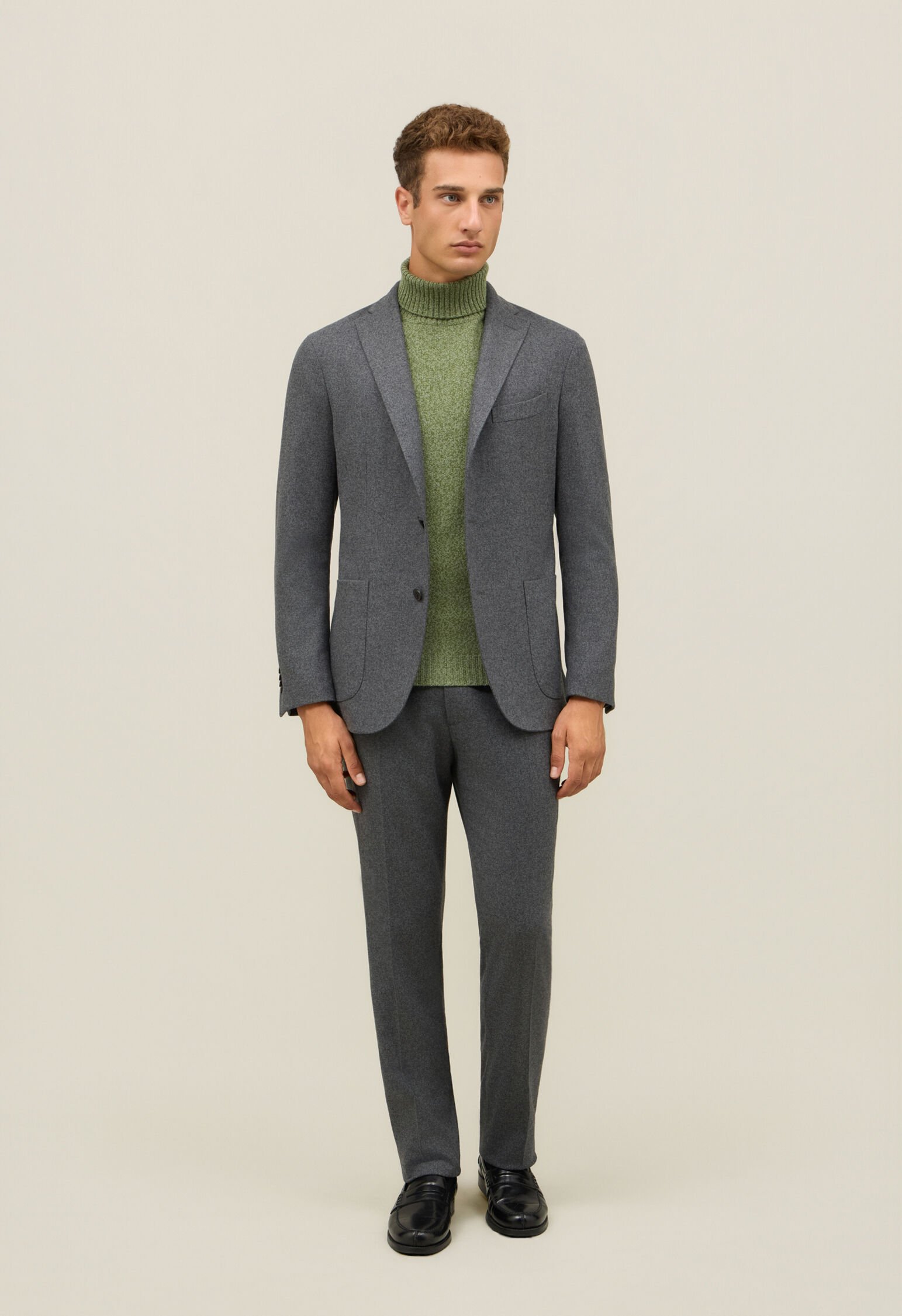 Flannel K-Jacket in Grey: Luxury Italian Jackets for Men | Boglioli®