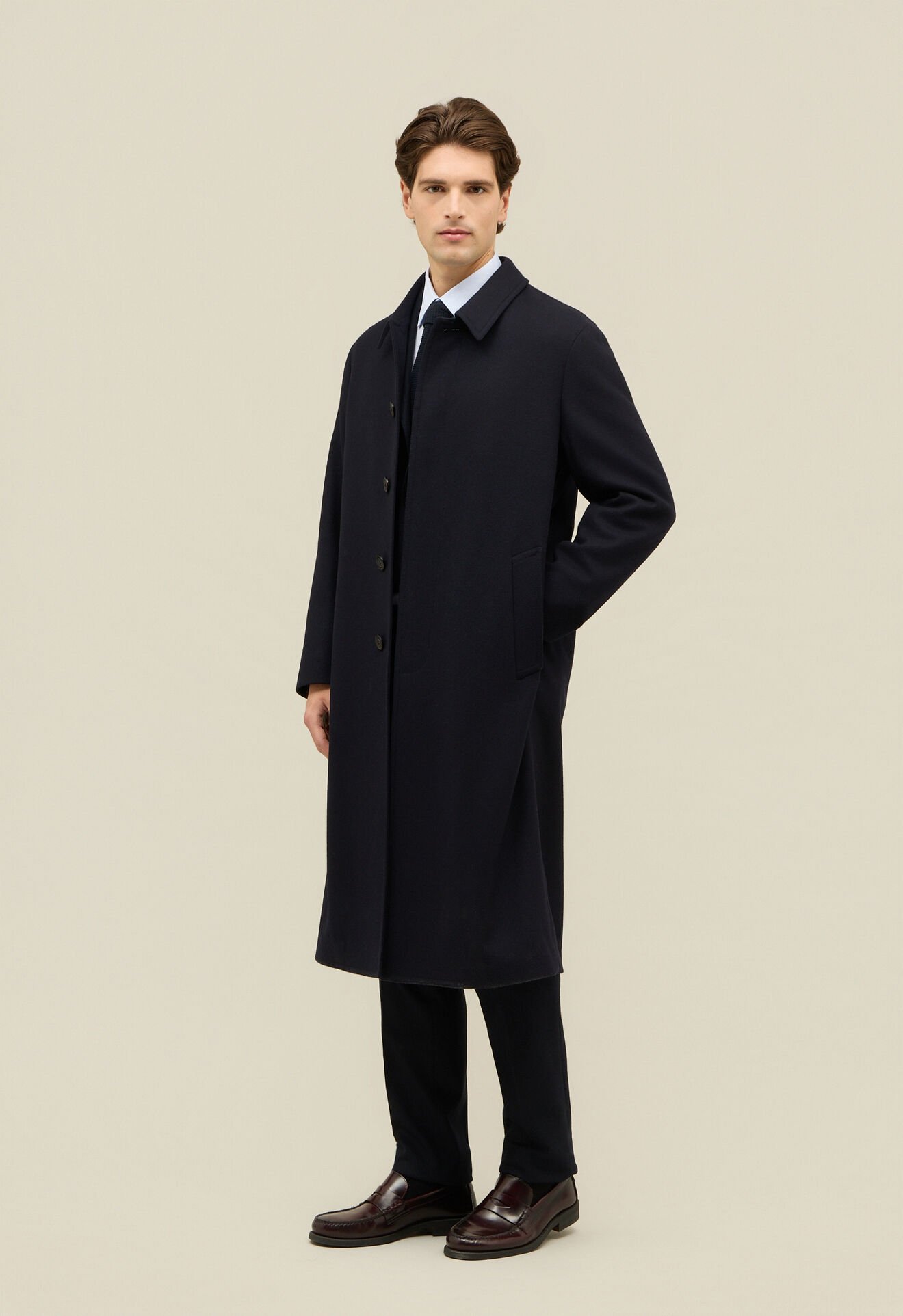 Boglioli Wool Felt Loden Coat Blue OC0229FB4710001800790