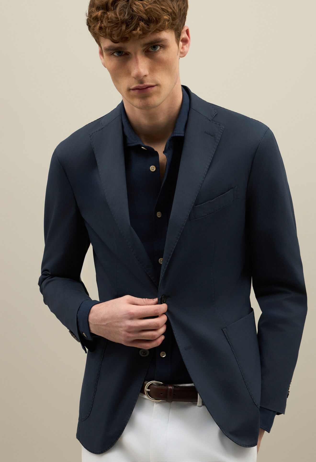 Boglioli Garment Dyed Cotton K-Jacket Blue N1302QSB542400150R0784