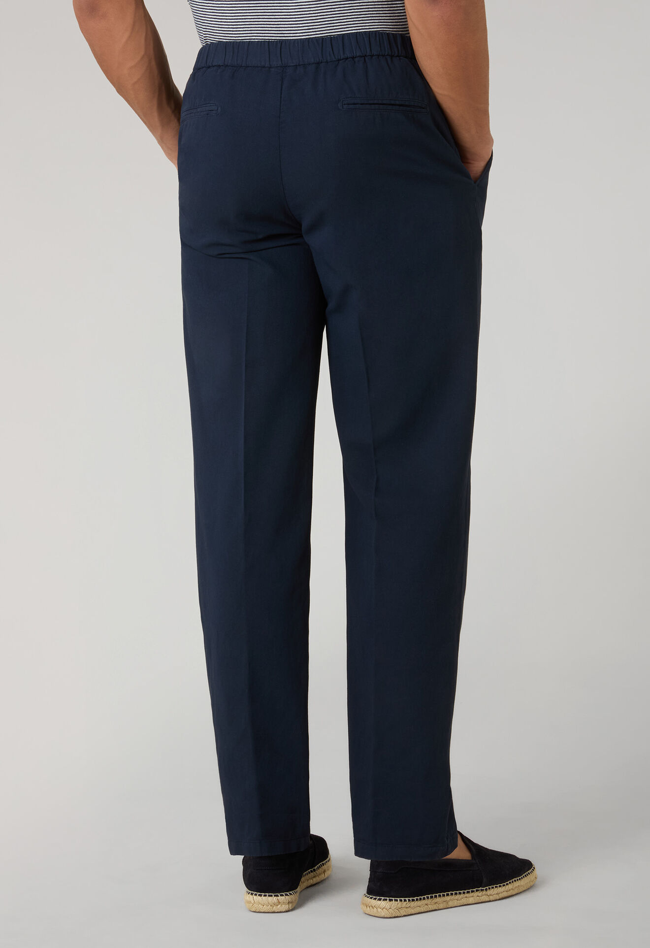 Boglioli Garment Dyed Cotton Linen gabardine Joggers Blue 80927QSB6403001086R0784