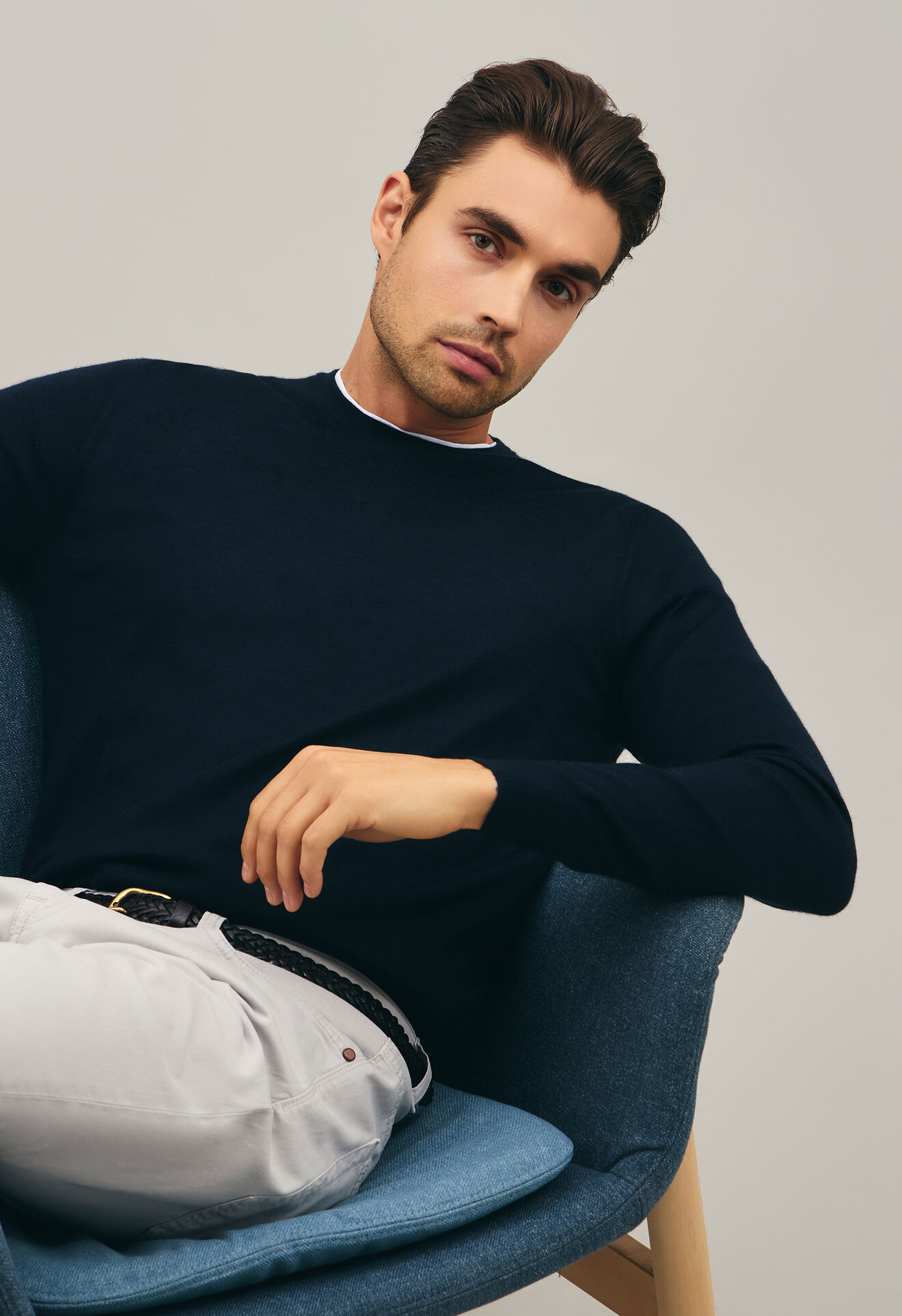 Boglioli Cashmere Silk extra-fine Crewneck DarkBlue 91560SB4813001080790