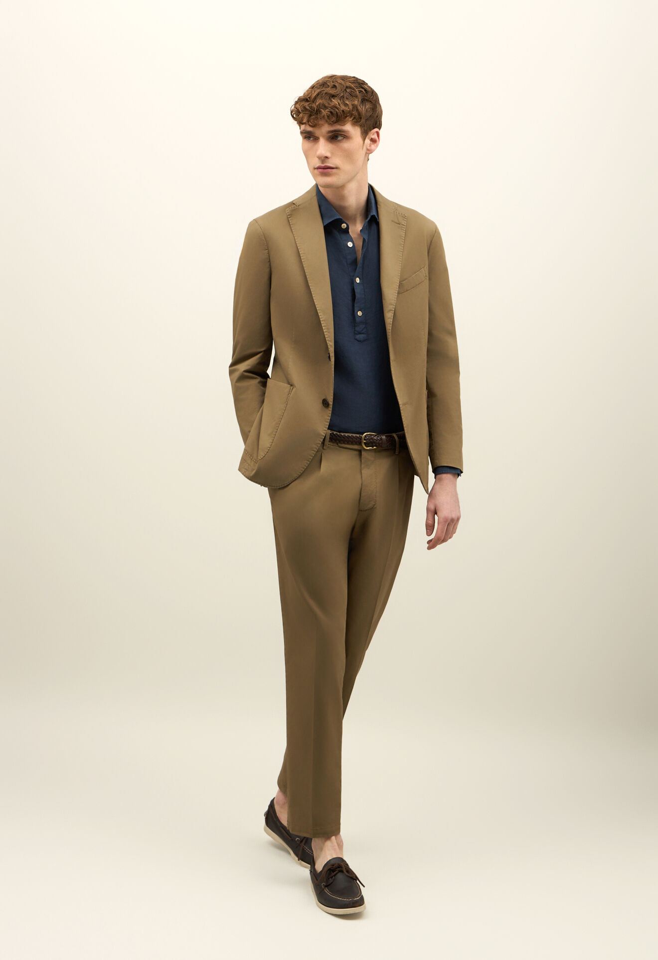 Boglioli St&uuml;ckgef&auml;rbter K-Suit aus Baumwolle Gr&uuml;n - Braun N13H2QSB5424001506R0564