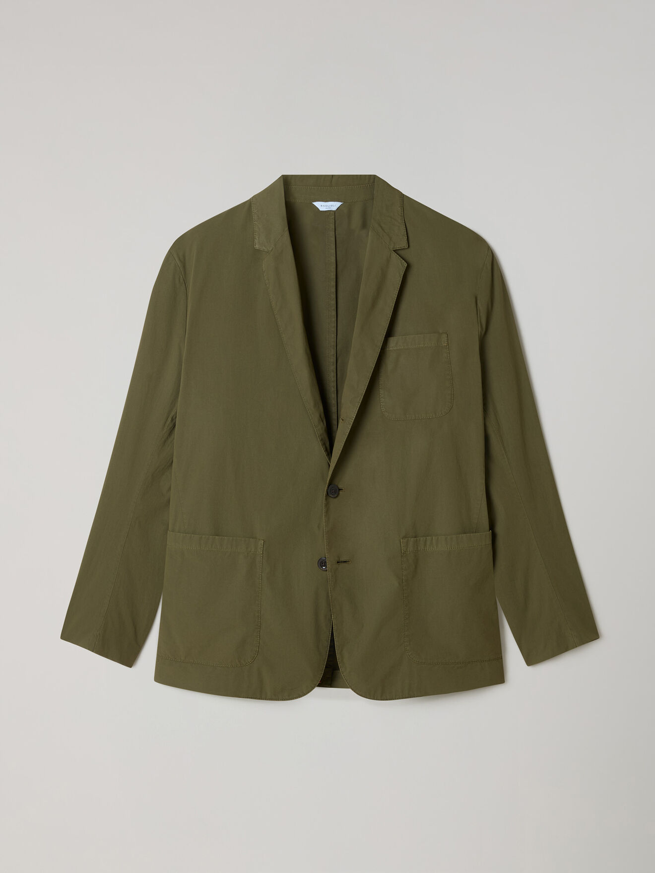 Boglioli Garment Dyed Popeline Papier Khaki Jacket Green 63601QSB641800109R0565