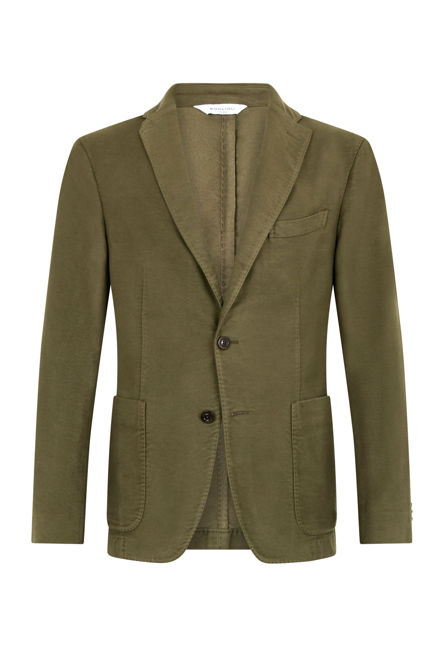 Garment Dyed Moleskin K-Jacket in Green: Luxury Italian Jackets
