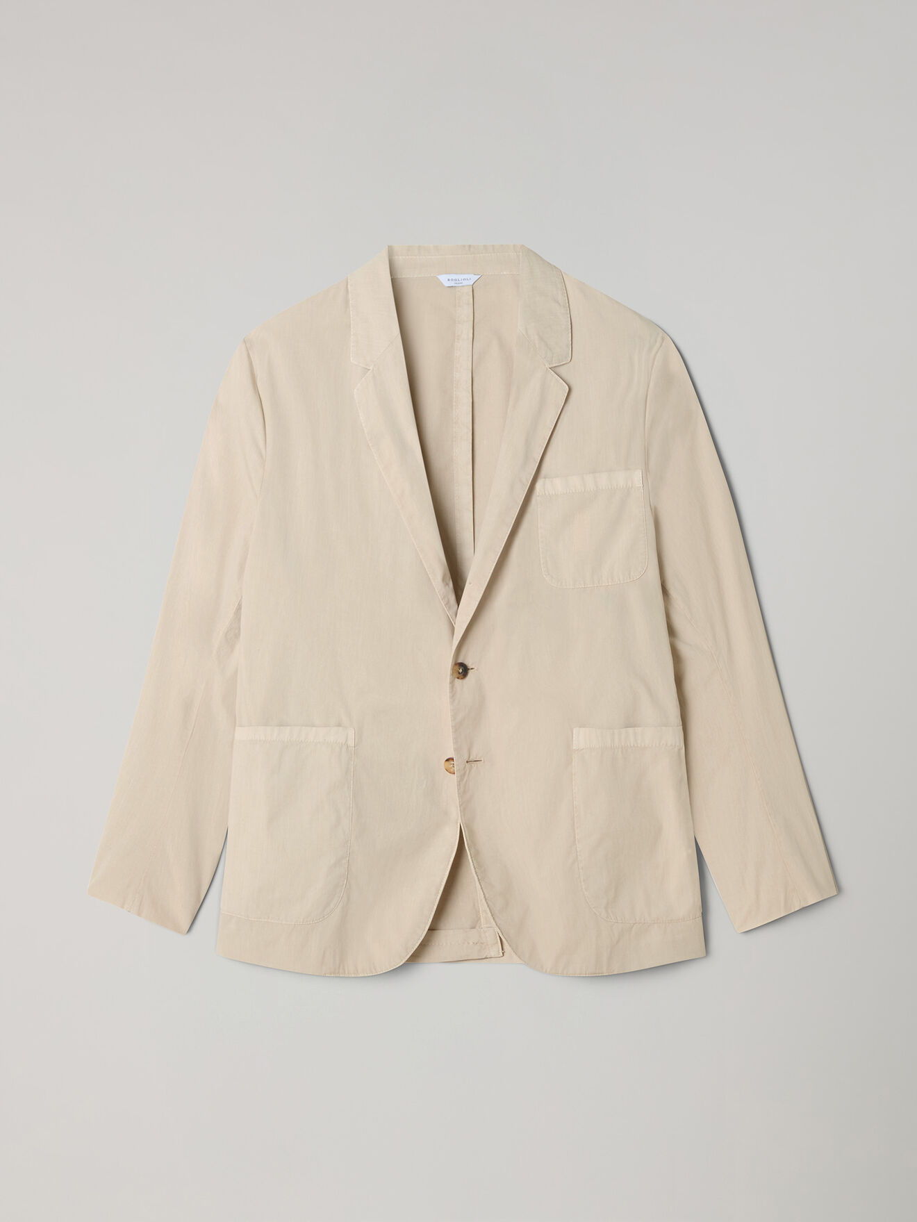 Boglioli Garment Dyed Popeline Papier Khaki Jacket Linen 63601QSB641800109R0215