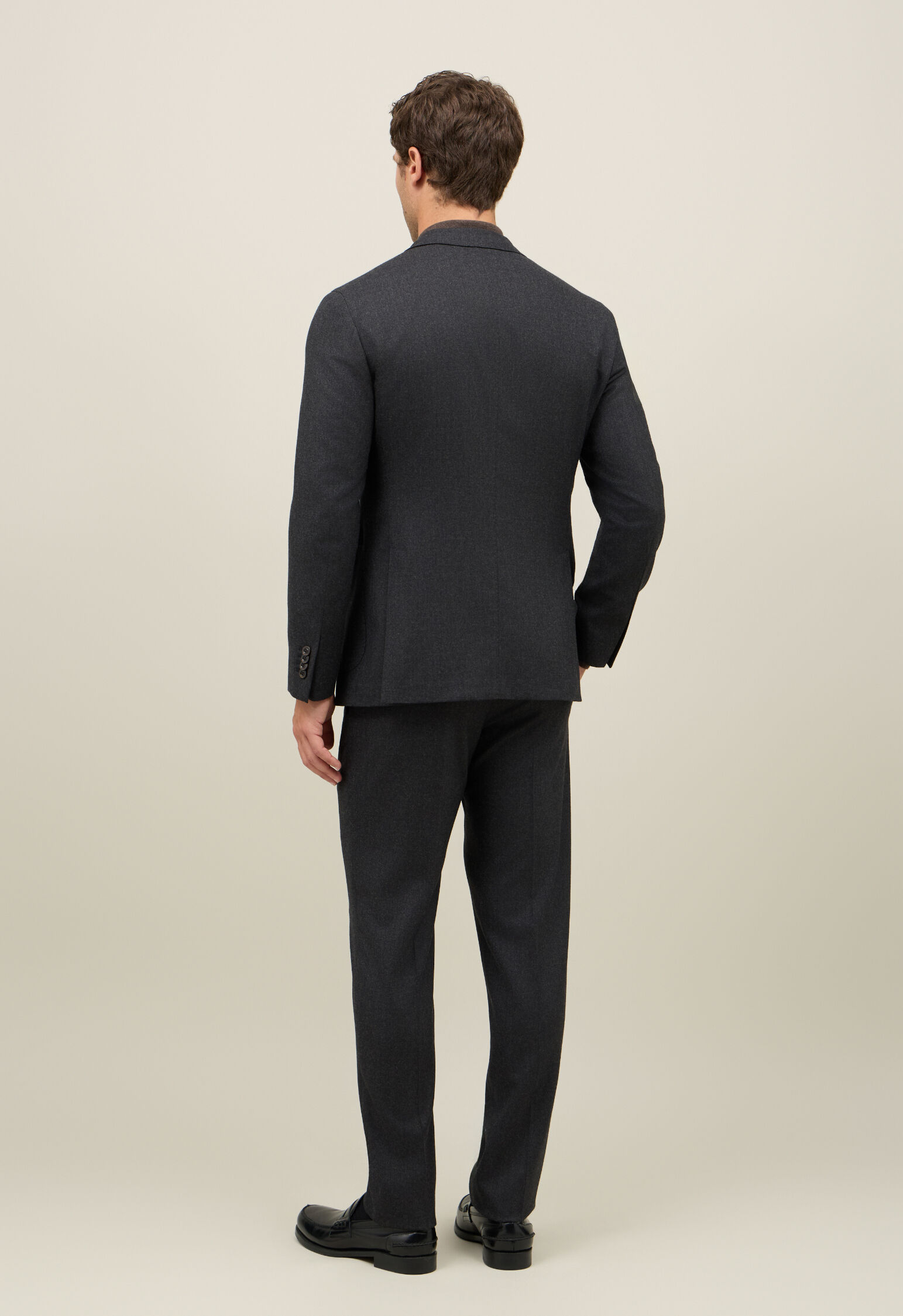 Virgin wool K-Jacket suit in Dark grey: Luxury Italian Suits