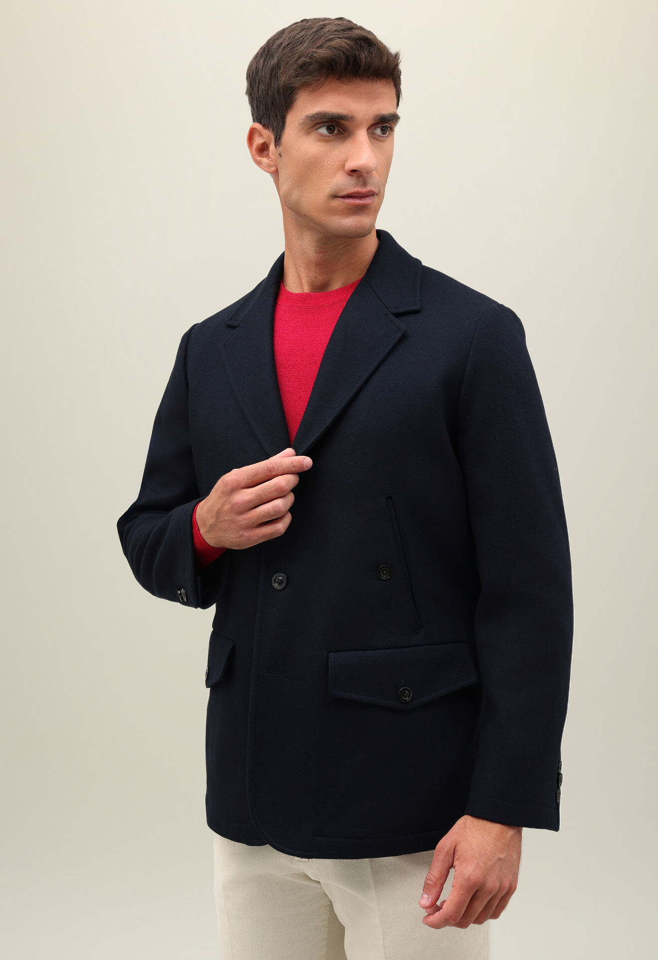 Boglioli Giacca casual in lana e cashmere Blu Scuro OC0198FB4710001790790