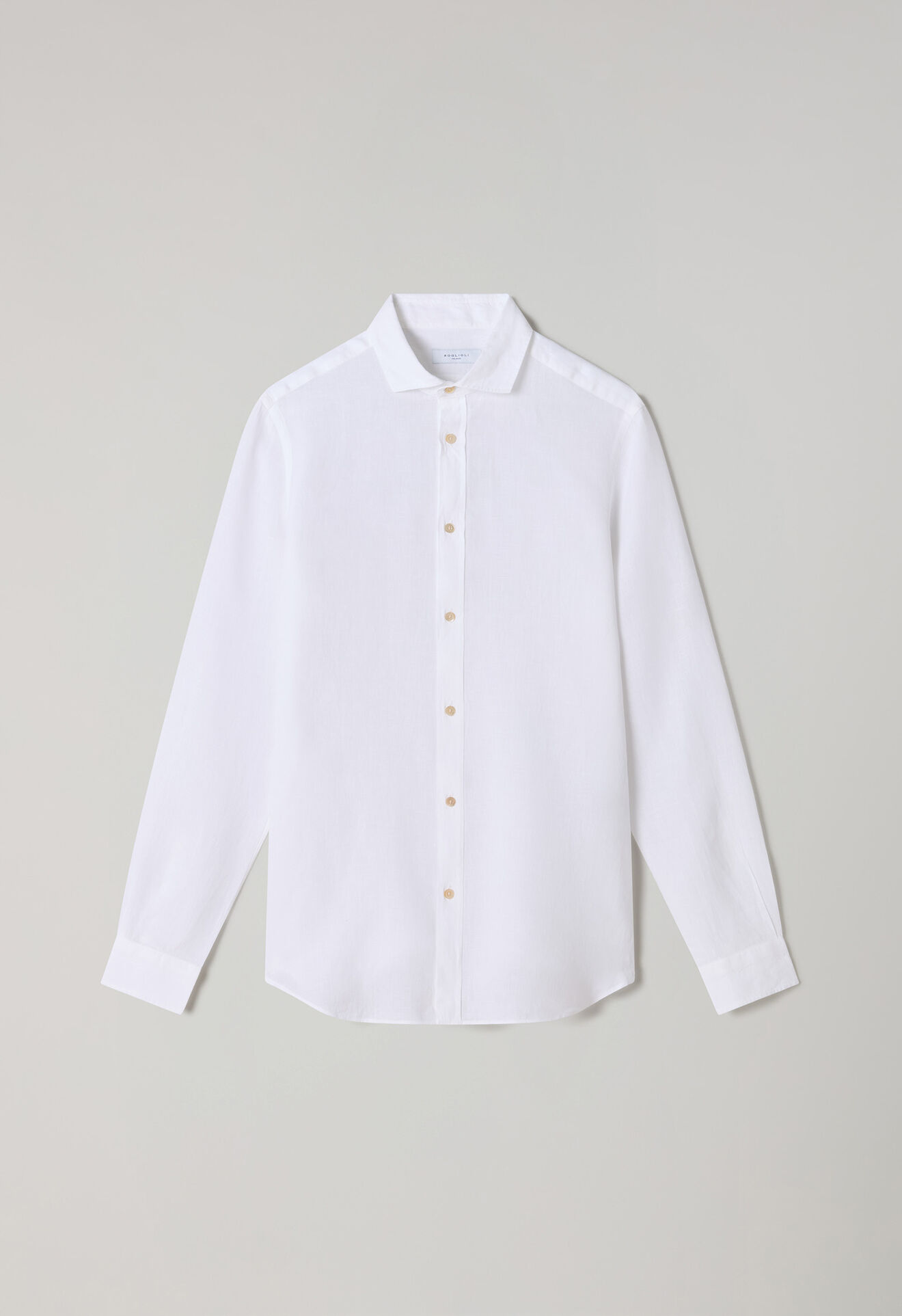 Boglioli Garment Dyed Linen tailored Shirt White 612TSB6850001080101